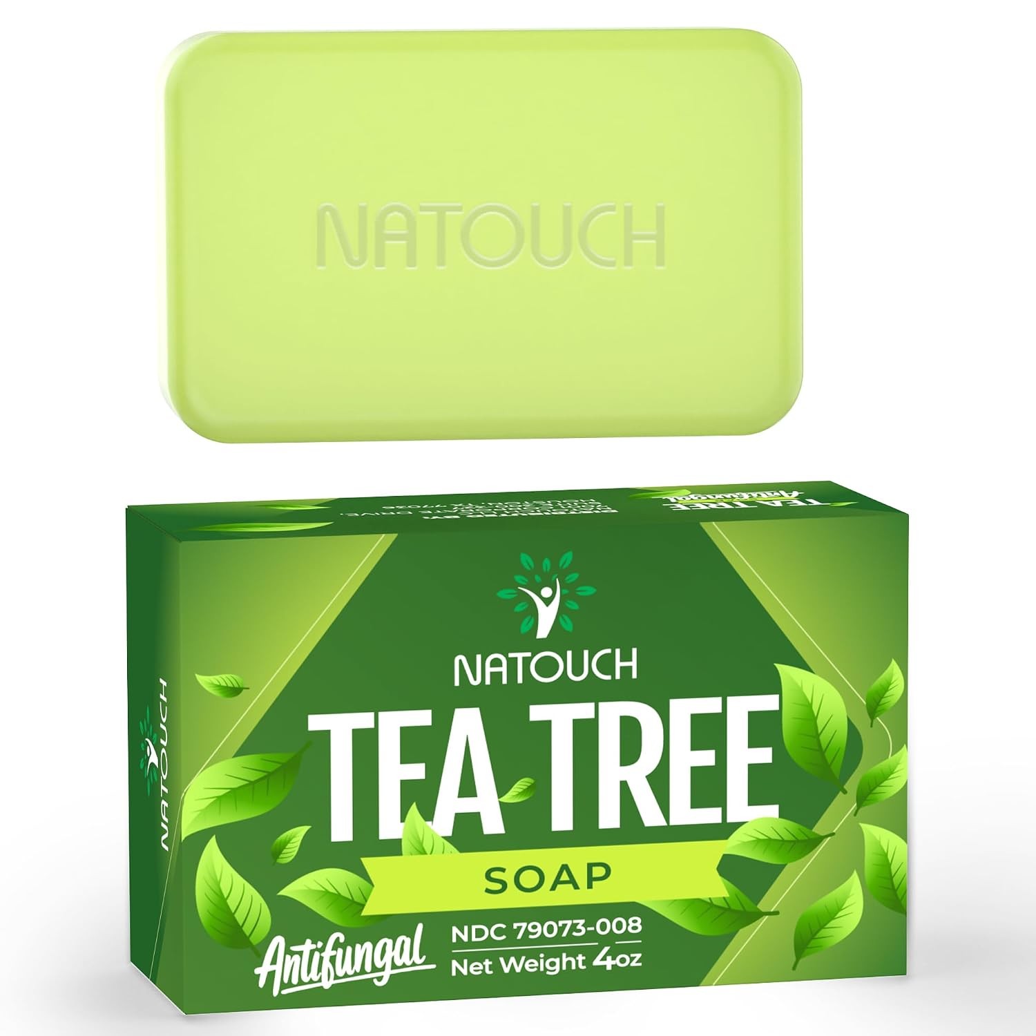 Tea Tree Oil Soap Bar 4 oz Natural Medicated Green Tea Soap for Acne Skin