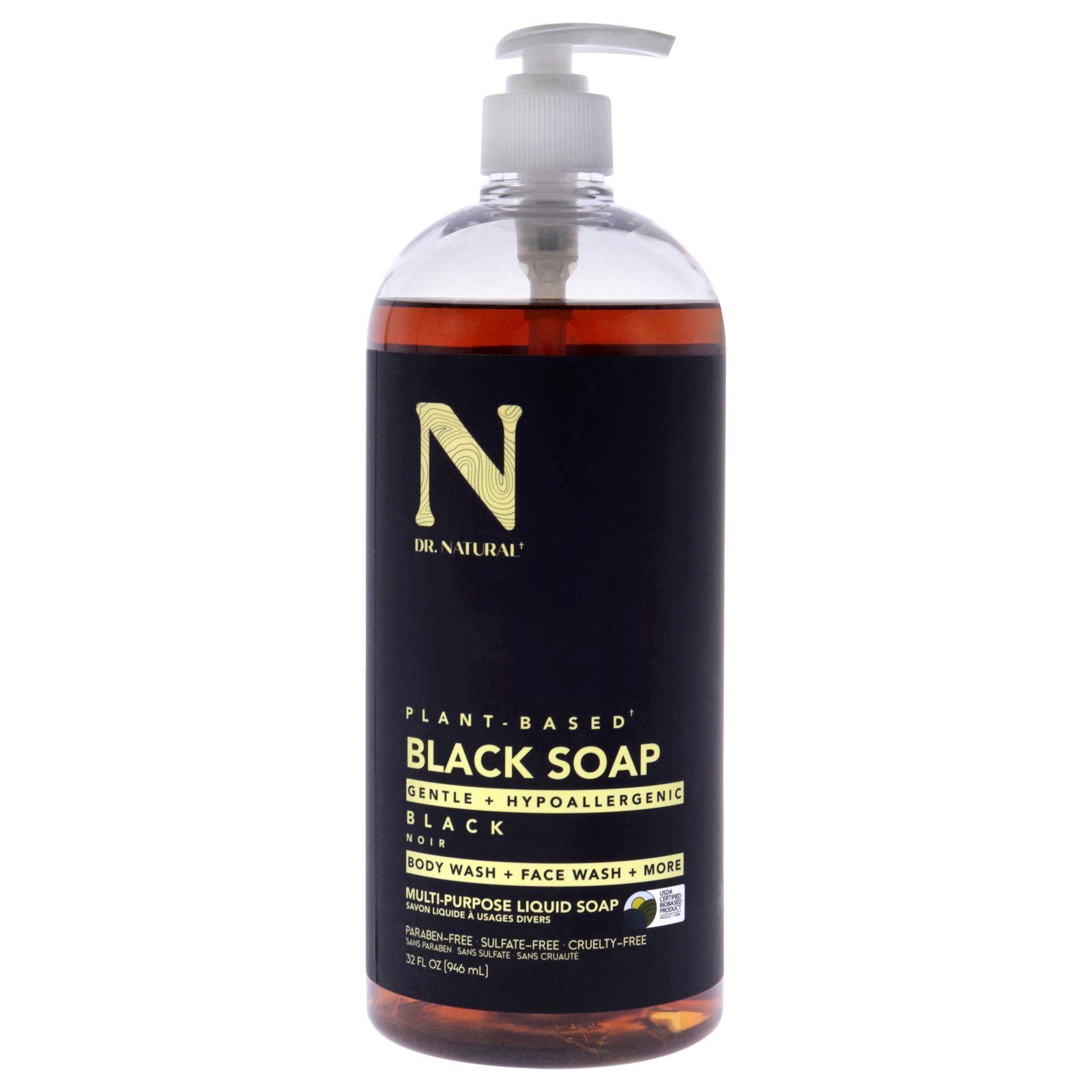 “Dr. Natural Liquid Black Soap, 32 oz Soap”
