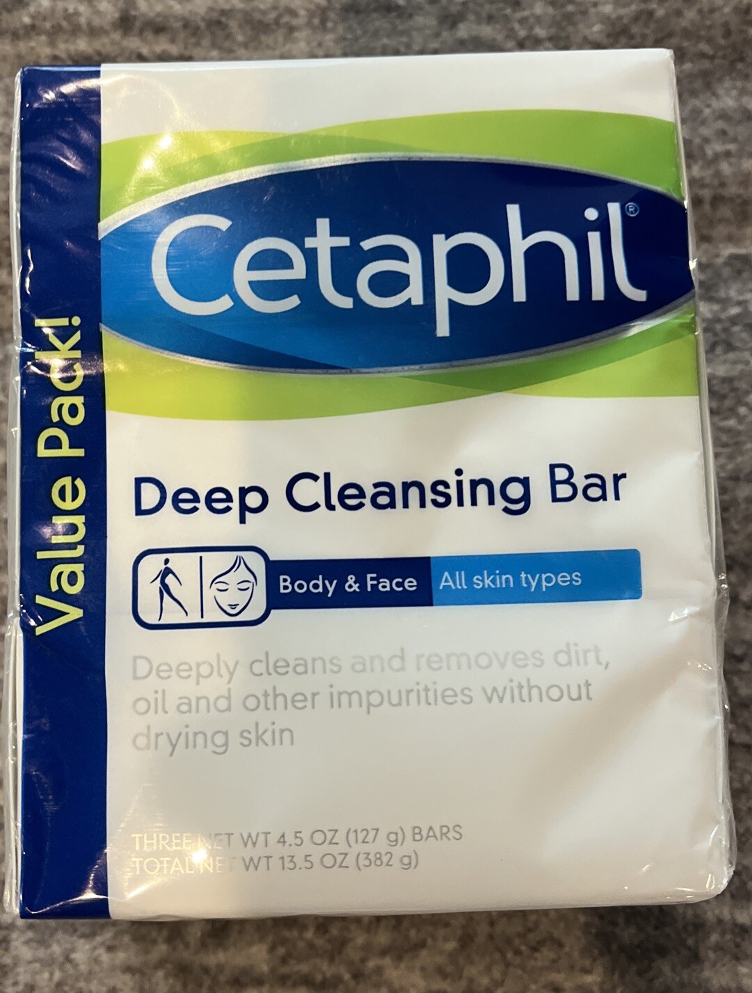 CETAPHIL DEEP CLEANSING BARS ALL SKIN TYPES 4.5 OZ. 2 Packs