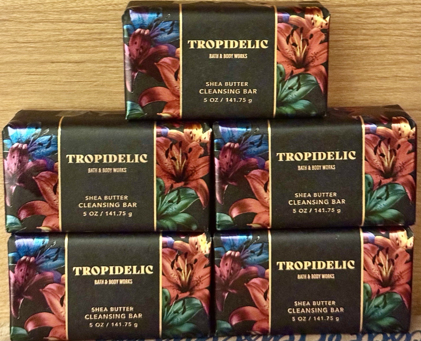 5 X New Bath & Body Works TROPIDELIC Cleansing Bar Soap Shower 5 Oz Each Rare
