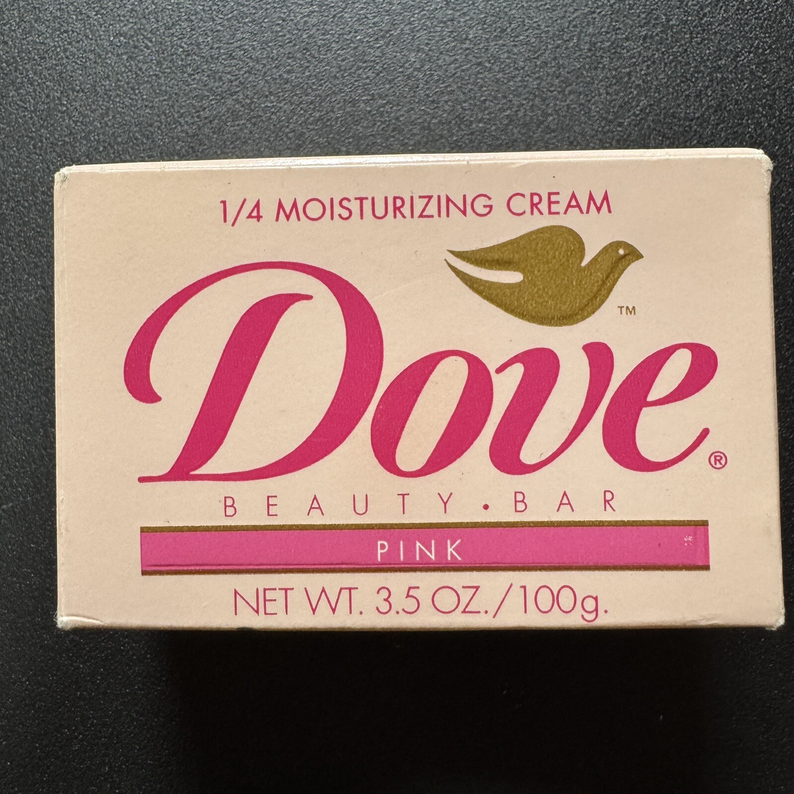 Vintage DOVE Pink Beauty Bar 1/4 Moisturizing Cream By Lever 4.75 oz USA 1992