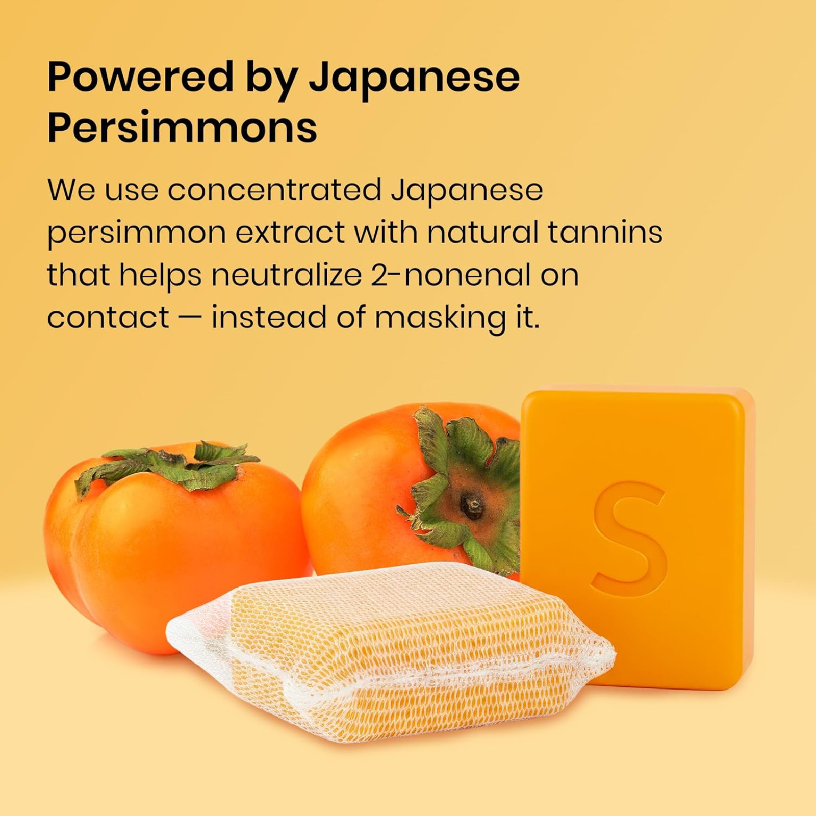 Japanese Persimmon Soap Bar 2 Pack, Natural Body Odor Cleanser, Japanese Skincar