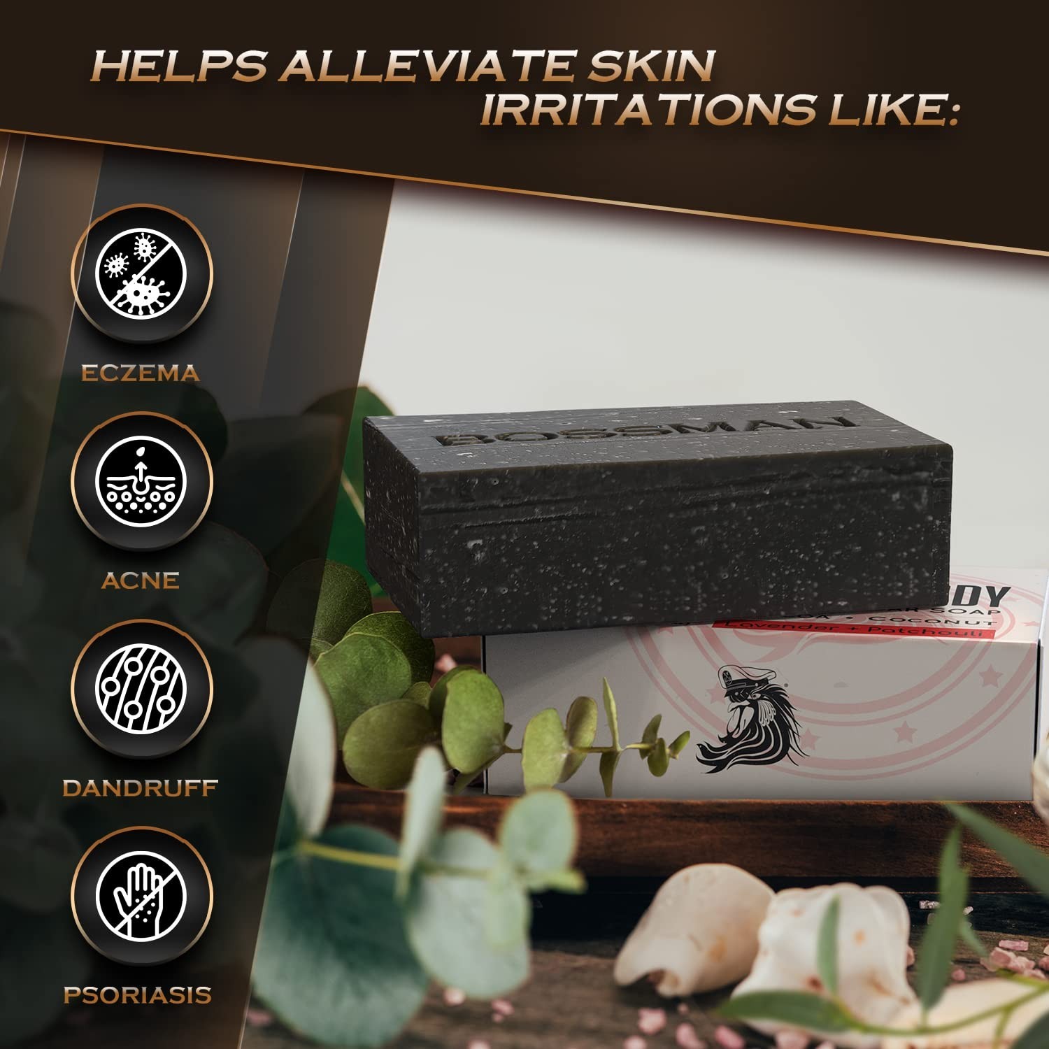 Men’s 4-in-1 Bar Soap – Luxurious Beard Wash, Shampoo & Body Conditioner
