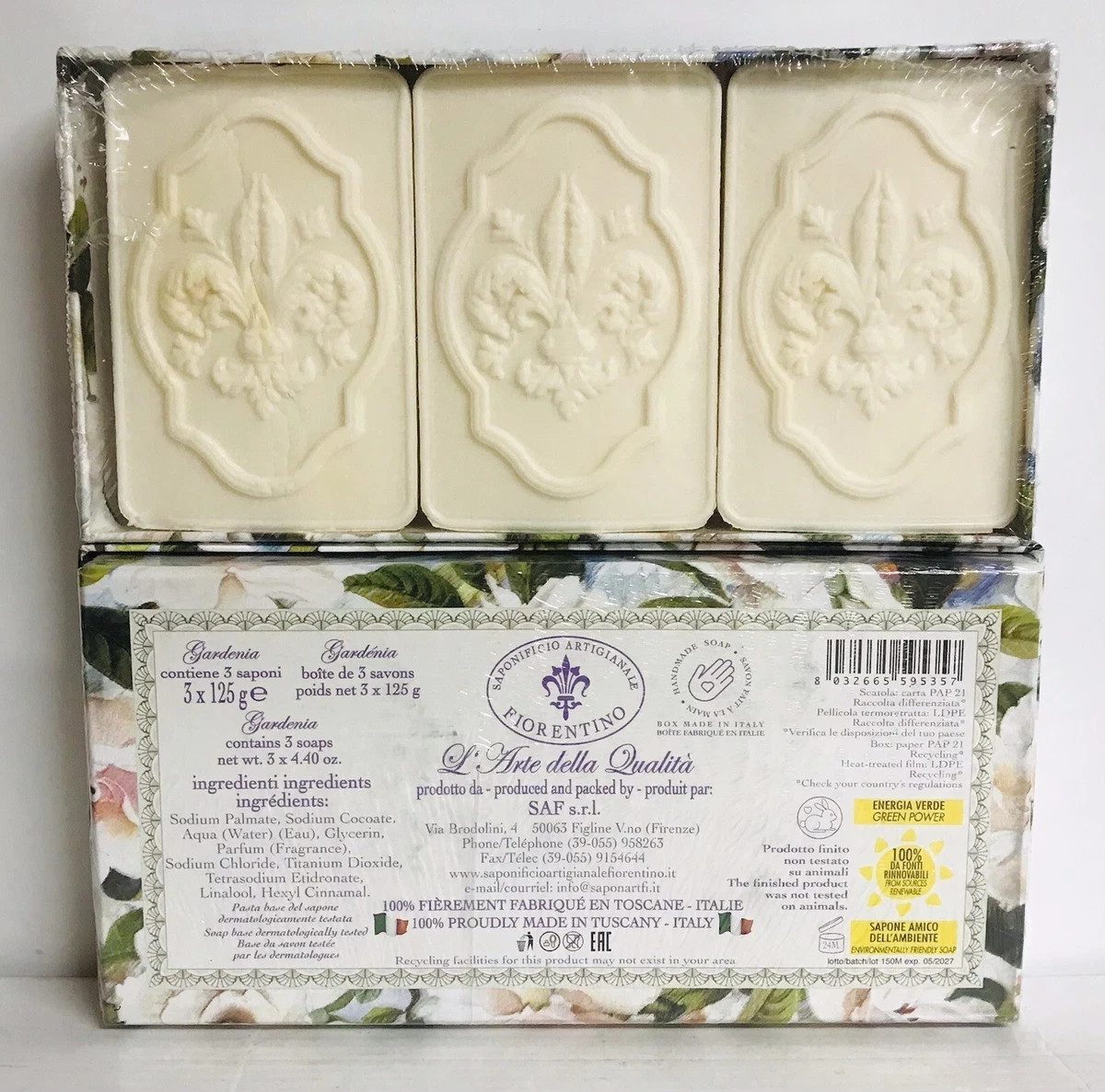 2-Pack Saponificio ~ Gardenia Scented Bar Soap from Italy 6 bars 4.40 oz Each
