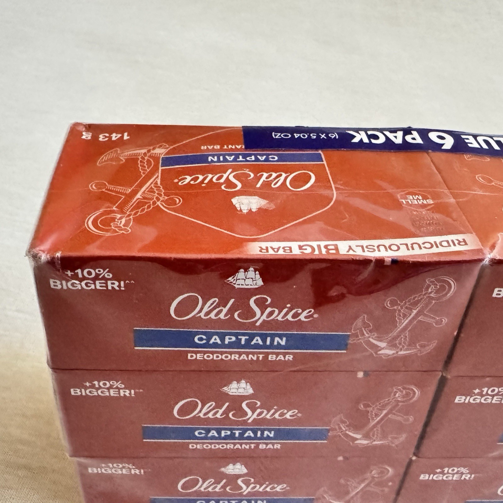 Old Spice CAPTAIN Bar Soap, 6 Pack Big Bars, 5.04 oz Each Deodorant Soap