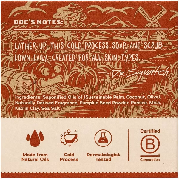 2 Pack Dr. Squatch Soap ~ Halloween Limited Edition ~ Drunk’n Pumpkin!