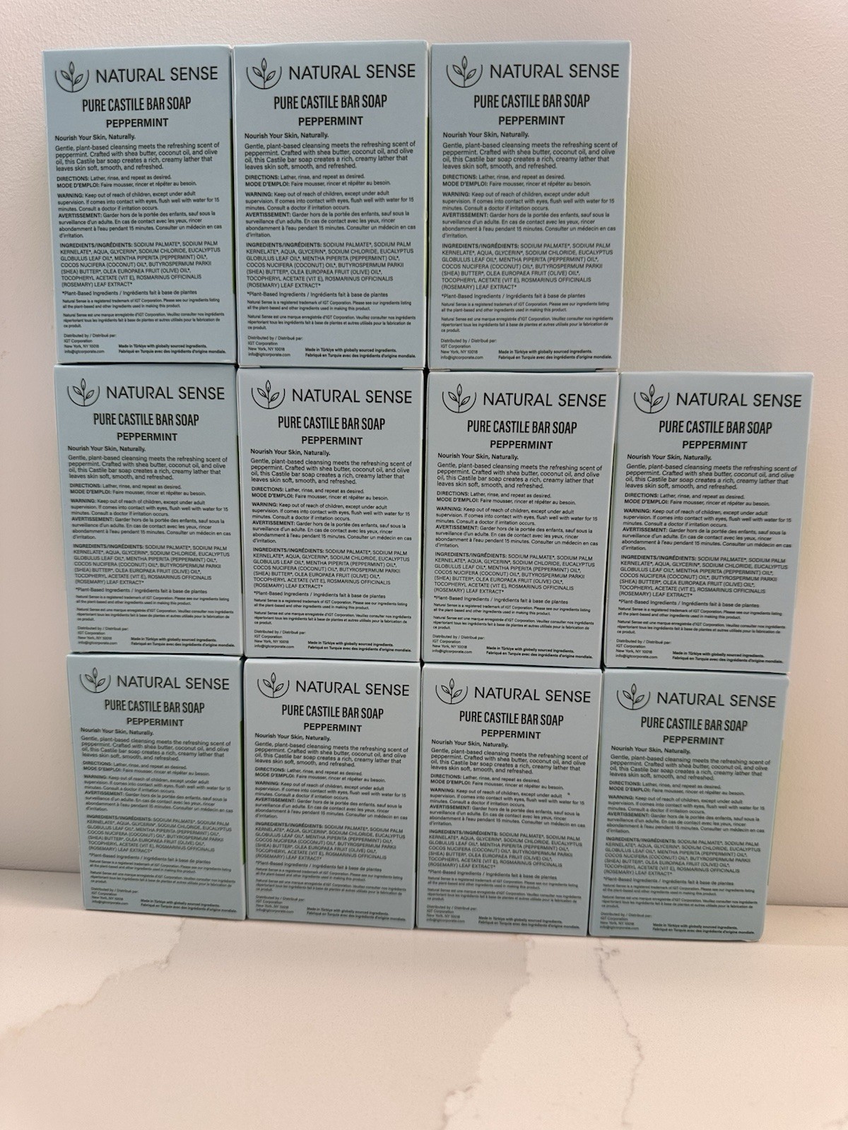 Lot of 11 Natural Sense Pure Castile Bar Soap Peppermint 5 oz Shea Butter New