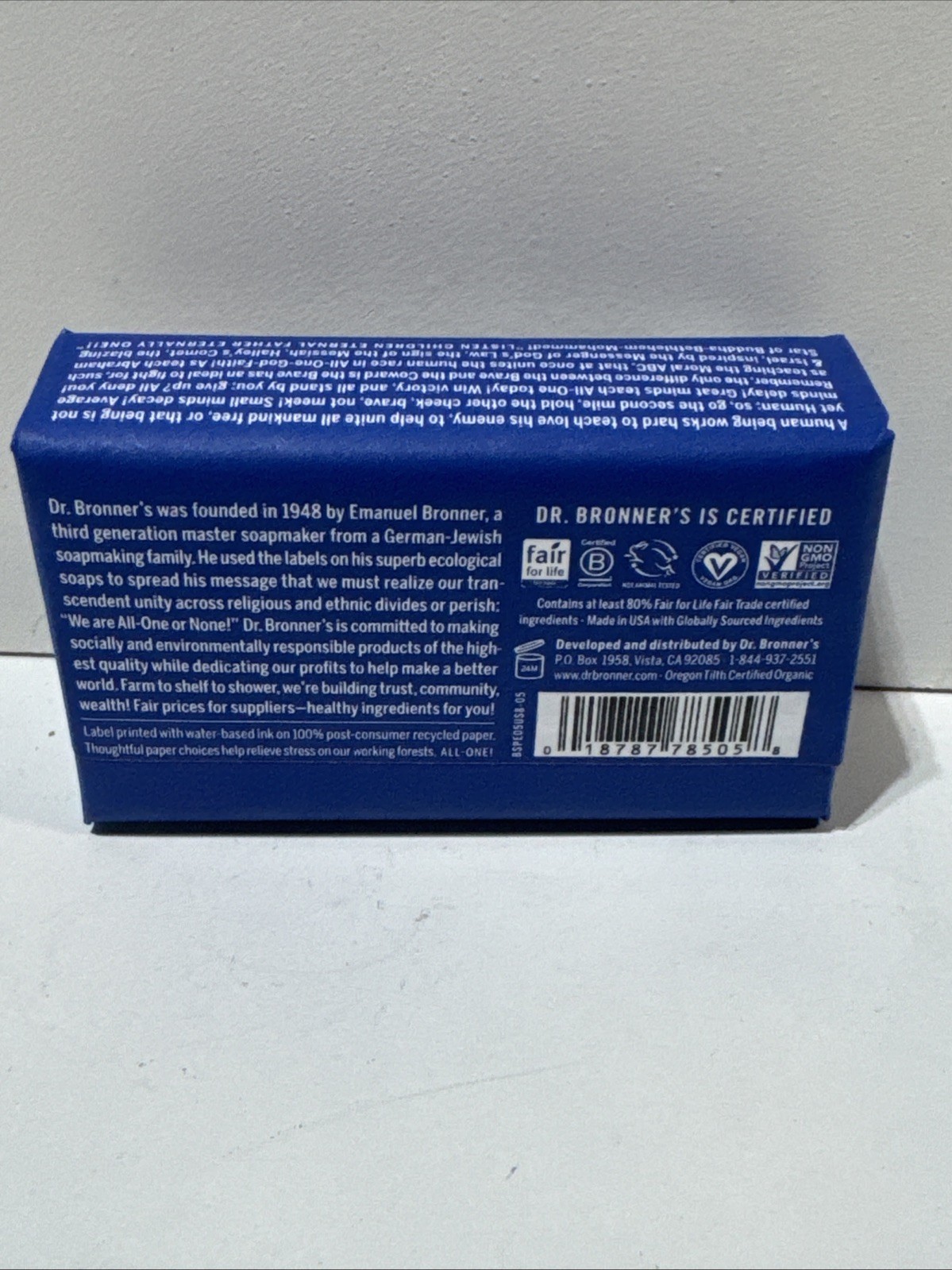 Dr. Bronner’s Organic All-One Pure-Castile Bar Soap, Peppermint – 5oz