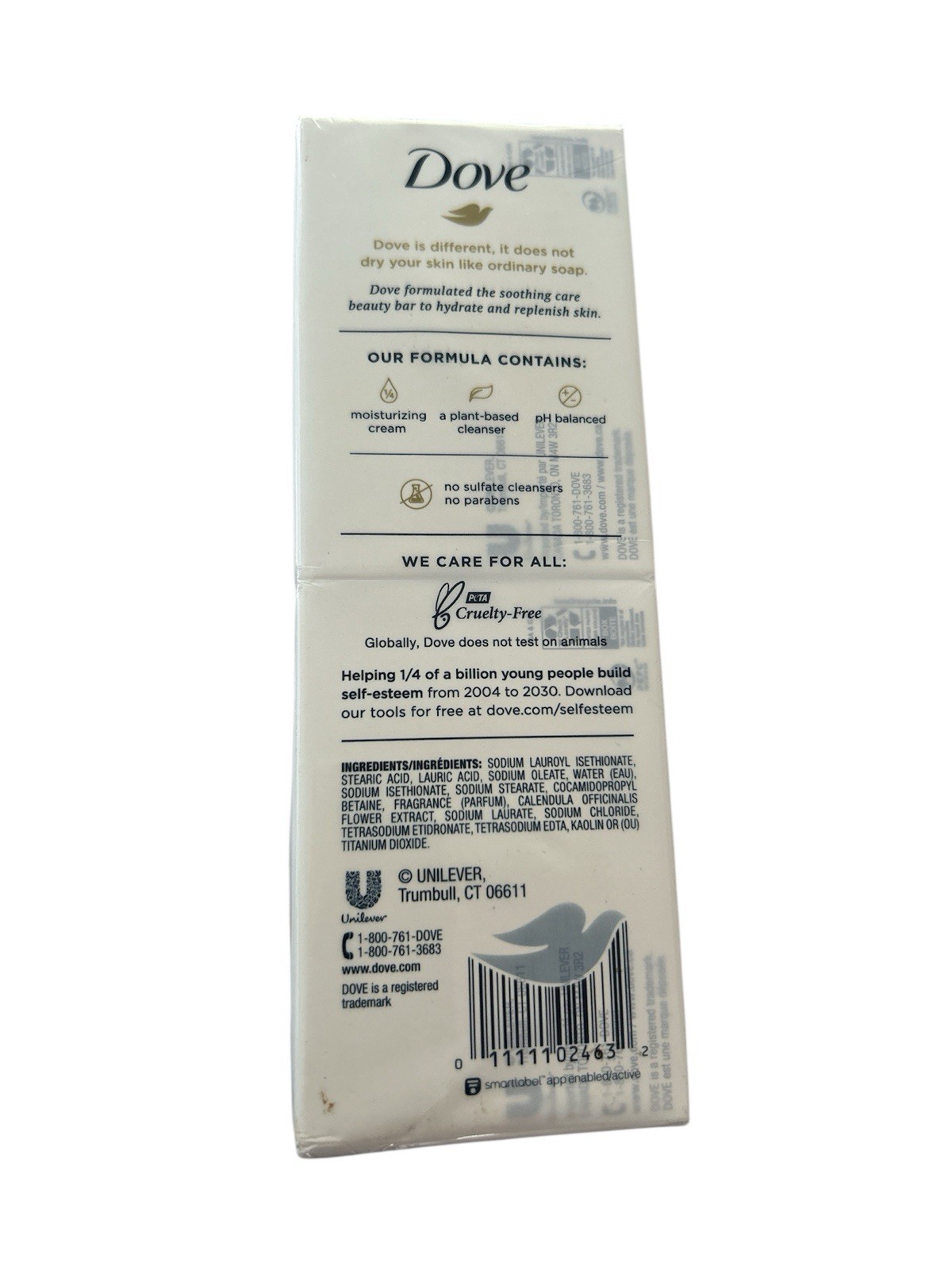 Dove Soothing Care Moisturizing Beauty Bar for Sensitive Skin with Calendula Oil