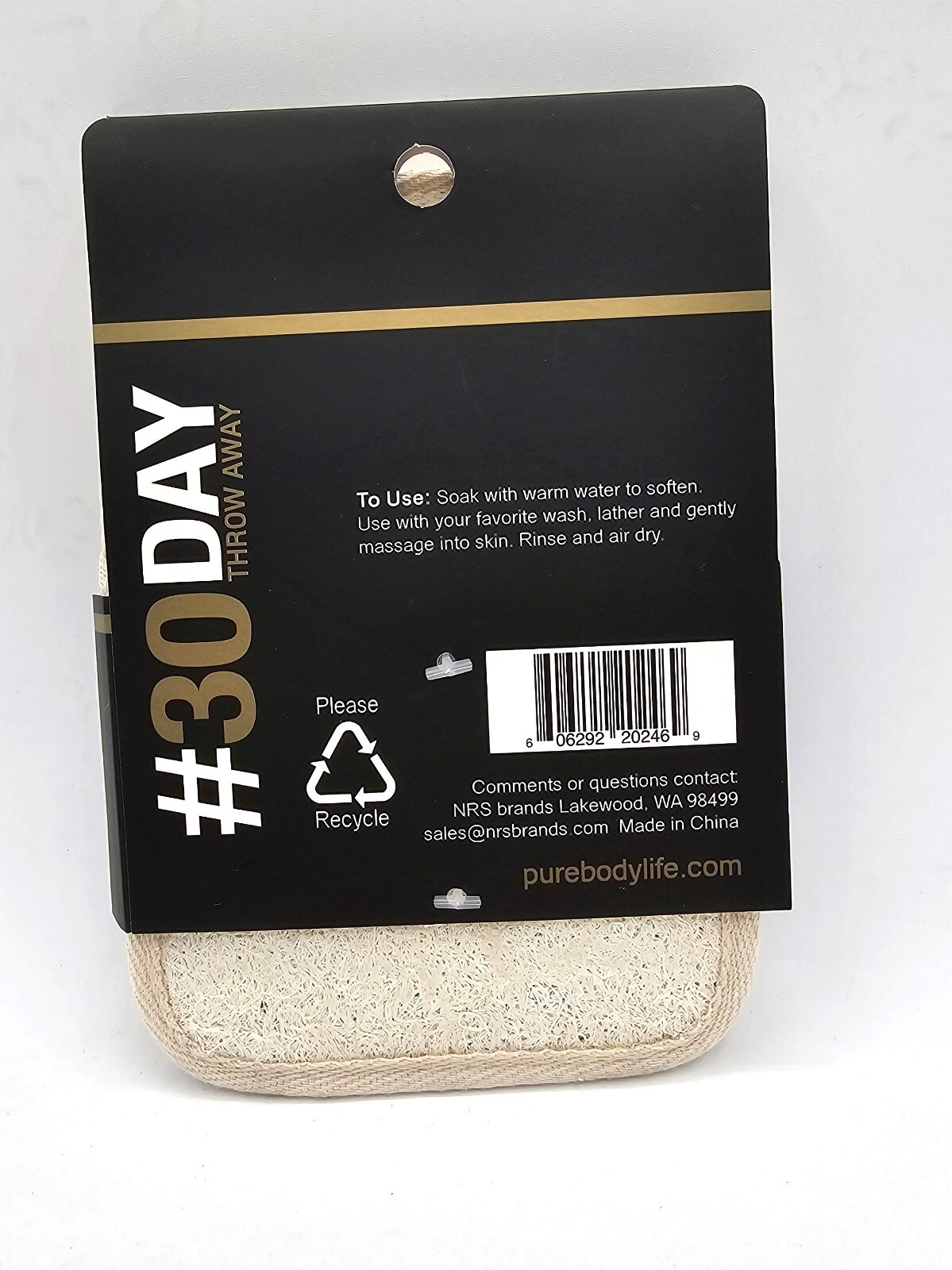 Pure Body Loofah Soap Pouch Exfoliates Dead Skin Cells For Vibrant Skin, Natural