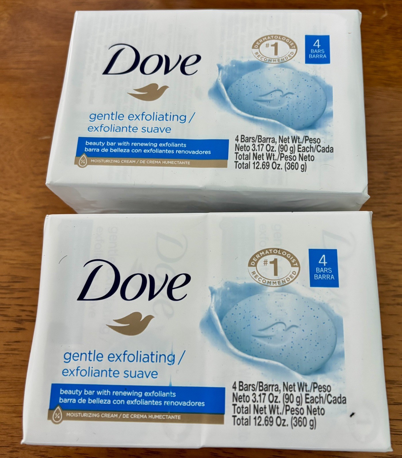 Dove Gentle Exfoliating Moisturizing Beauty Bar Soap, 8 total Bars 3.17 oz Each