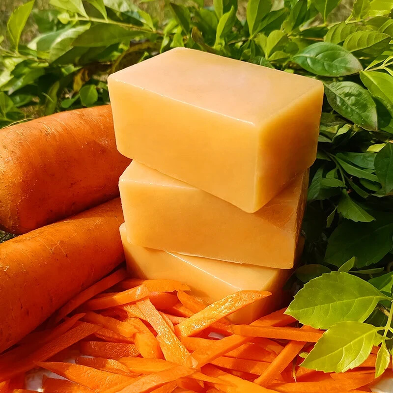 Carrot Handmade Organic Soap Bar Natural Oil Wonderful Scent Premium Body Spa