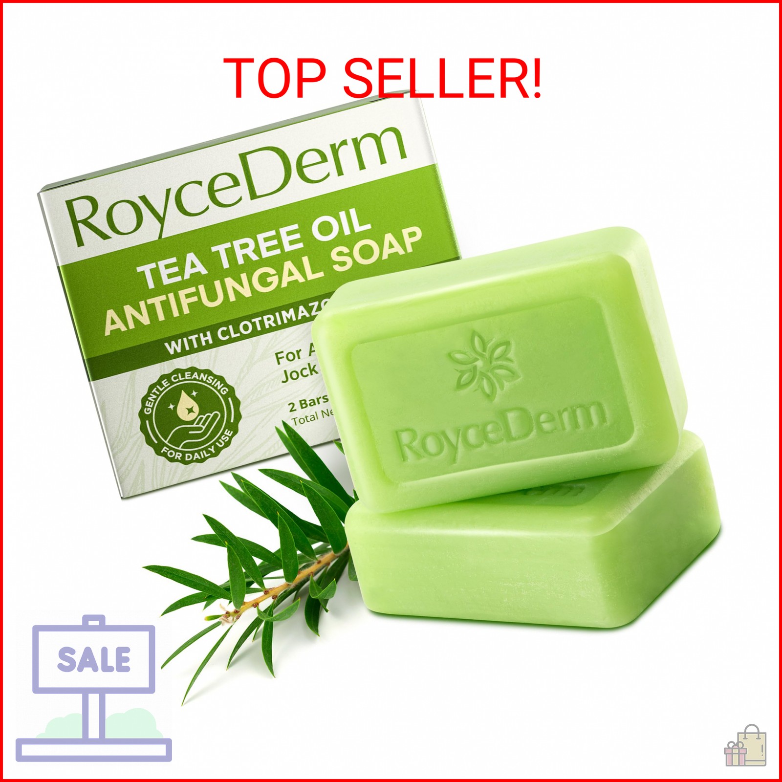 Roycederm Antifungal Bar Soap – Tea tree Oil Soap – Athlete’s Foot Treatment for