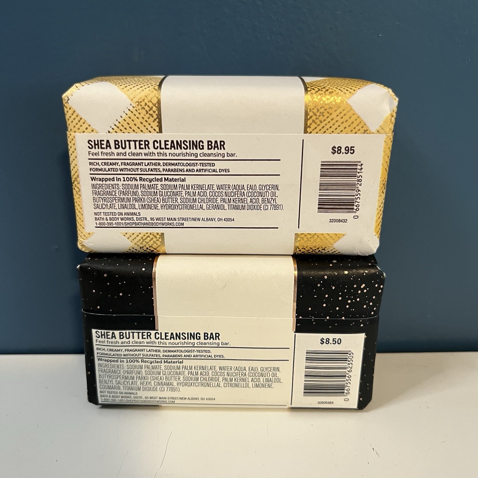 2 Bath & Body Works Gingham Glow & Into The Night Shea Butter Cleansing Soap Bar
