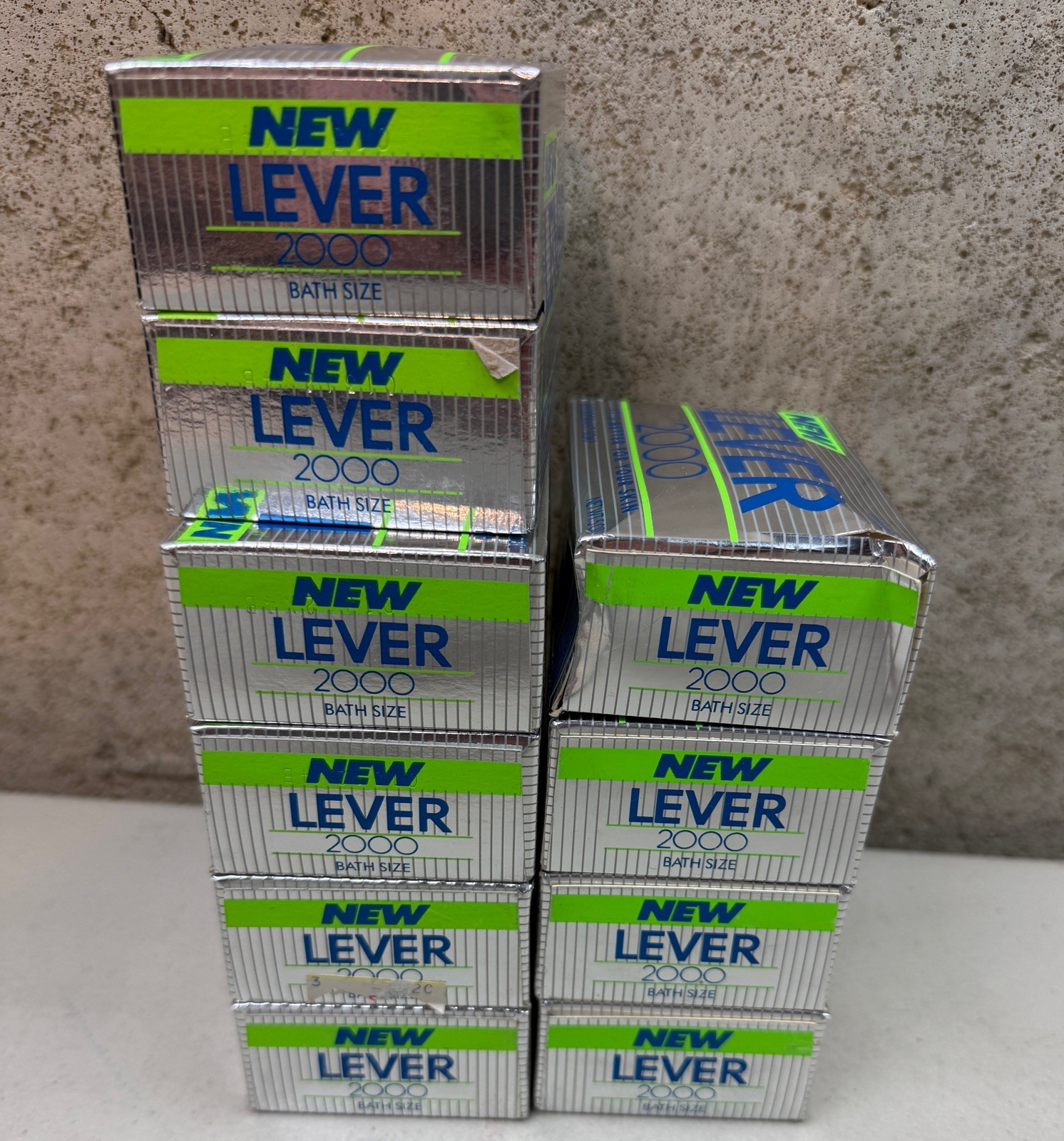 LEVER 2000 Original Bar Bath Soap Lot 10 White Vintage Silver Box NEW
