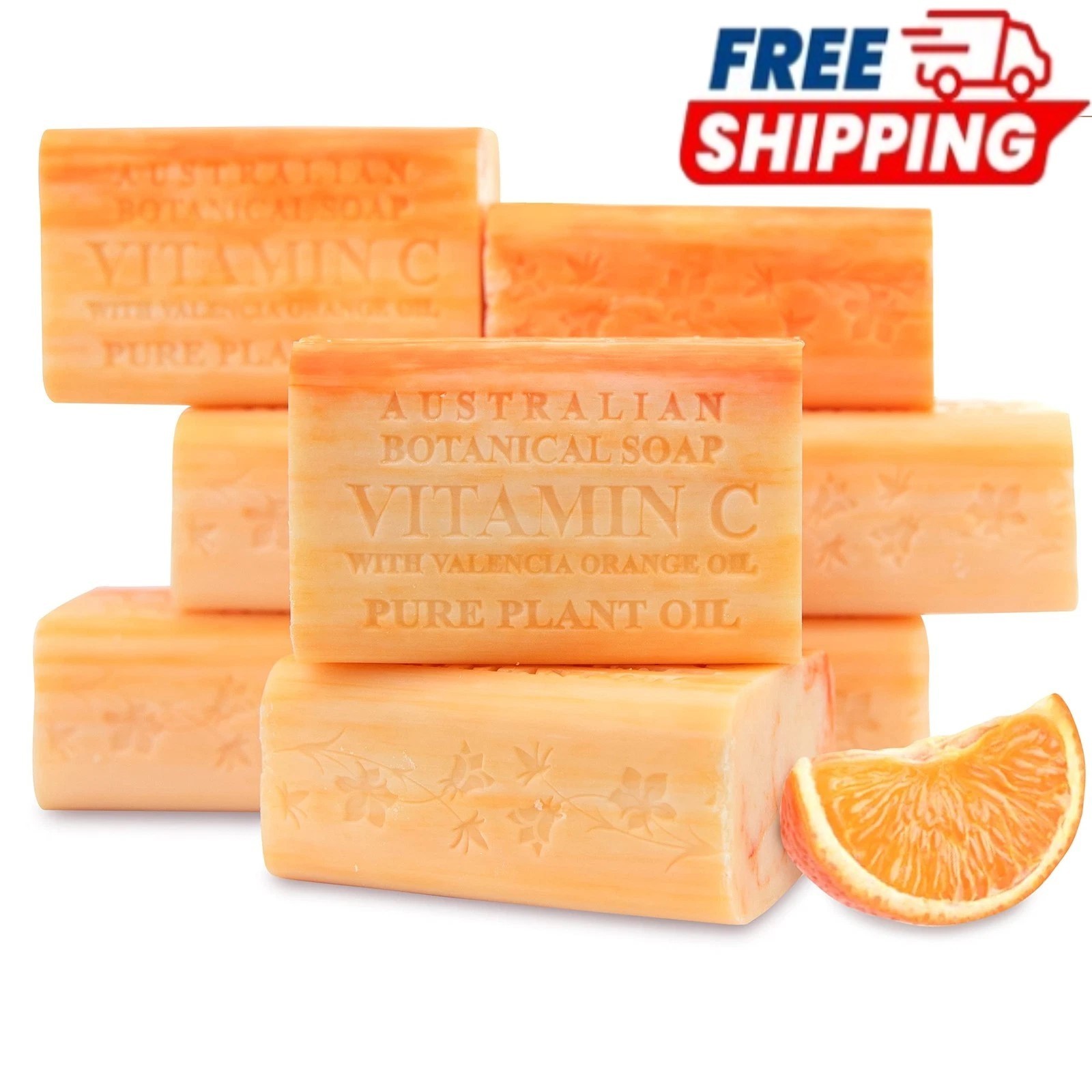 Australian Botanical Soap 8 Pack Vitamin C Valencia Orange 6.6 Ounce Bars