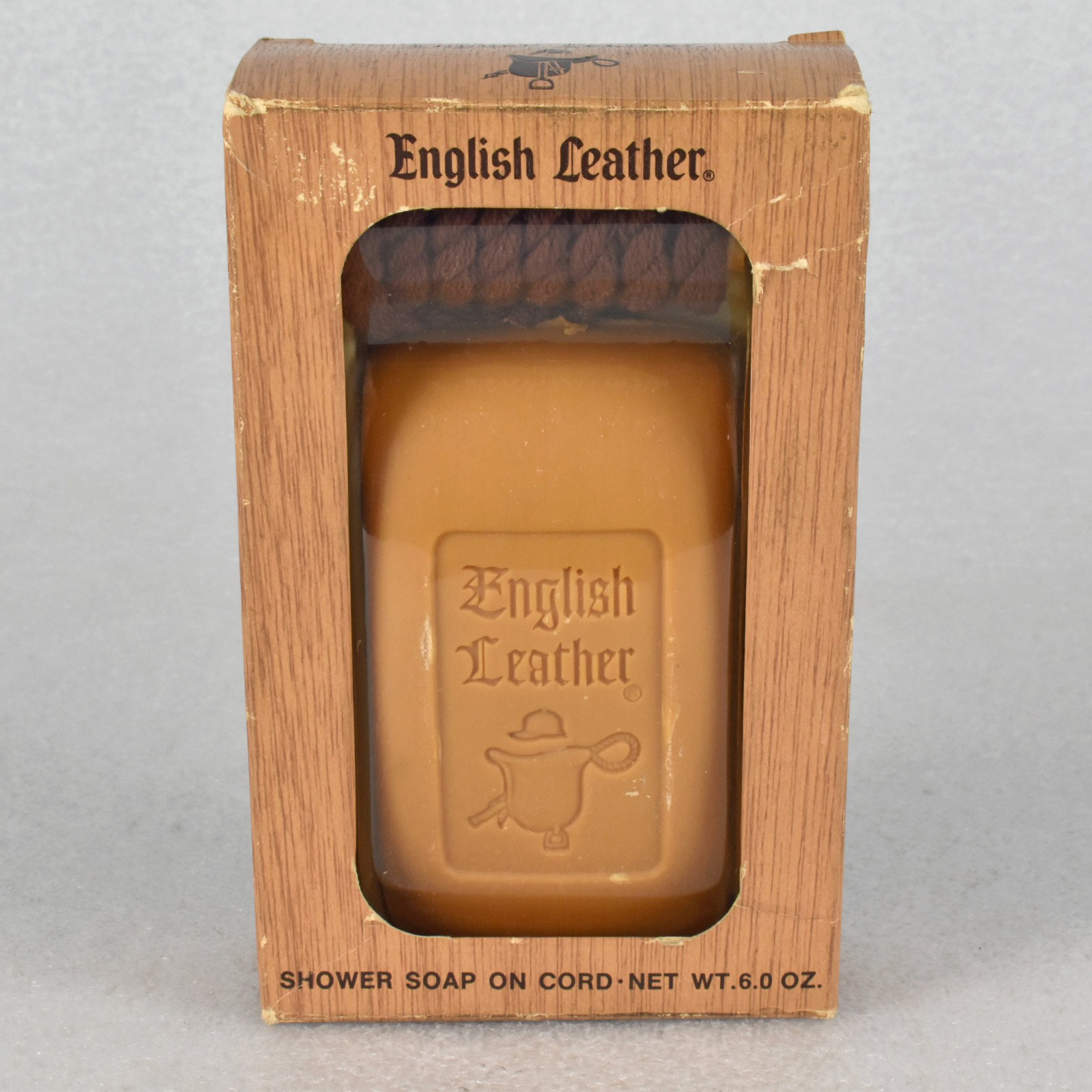 Vintage English Leather Shower Soap on a Rope Cord 6oz MEM Co. USA