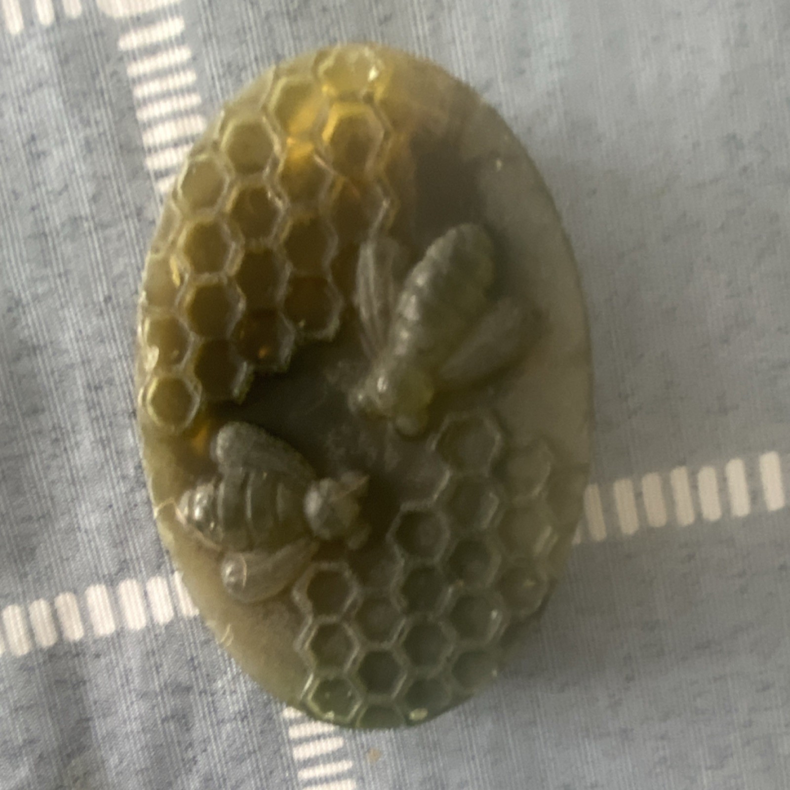 Honeycomb Bee Pattern Oval Body Bar Soap for Body and Hands, Brown