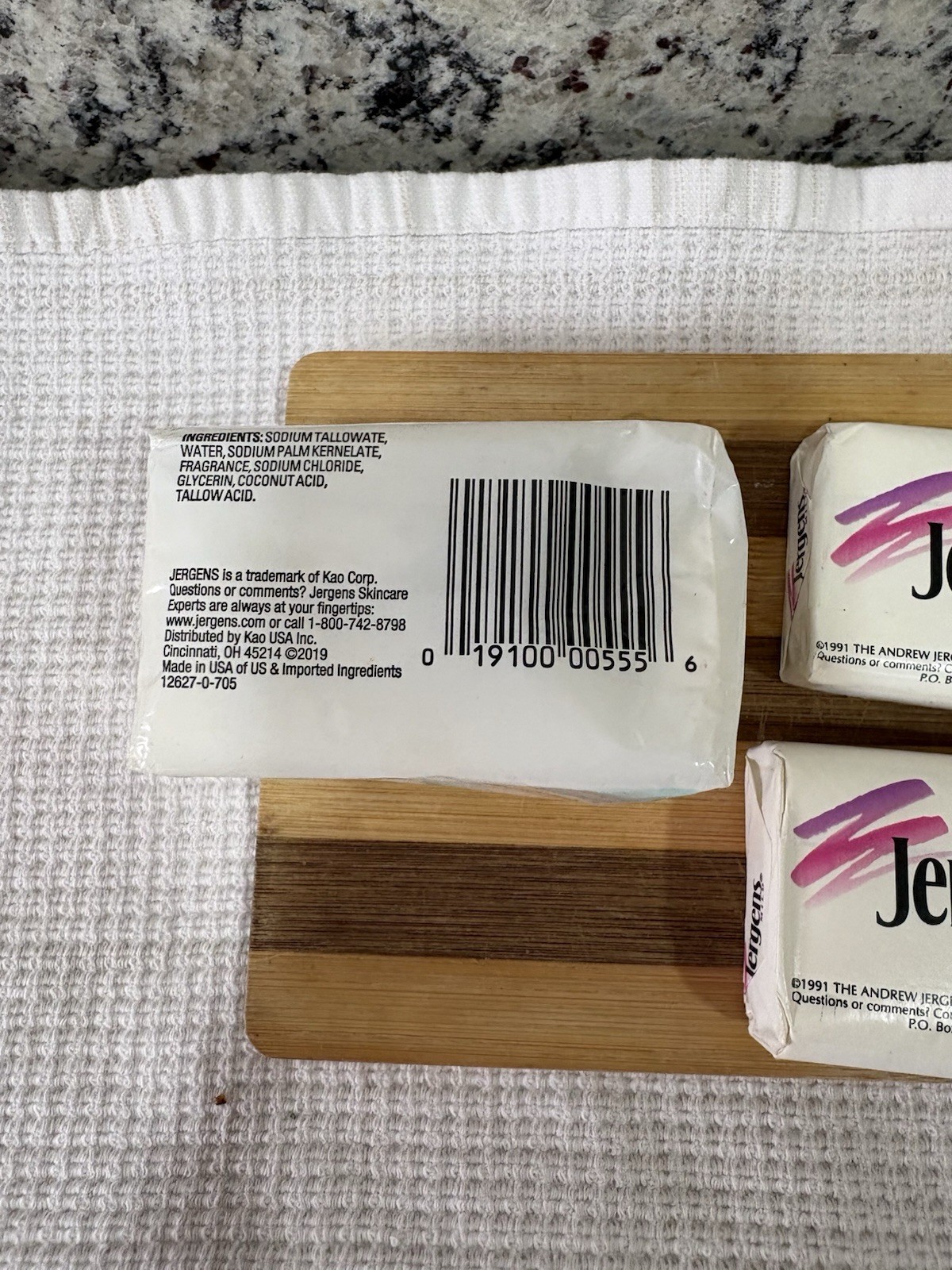 Jergens Mild Soap 5 Bars 1991/2019 – 3.5oz Bars – SEALED