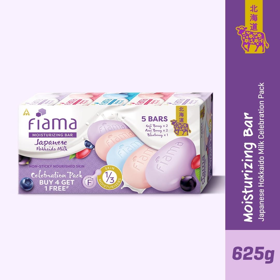 Fiama Moisturizing Soap Bar Celebration Pack Japanese Hokkaido Milk – 625 gm