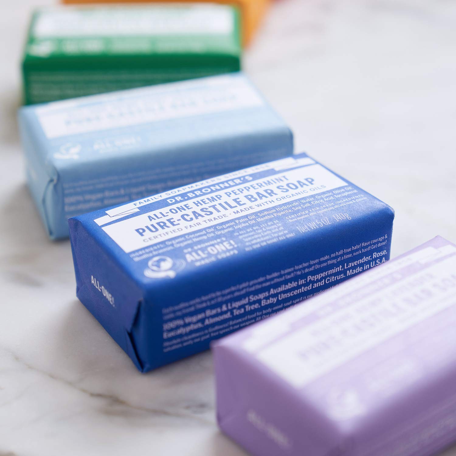 Dr. Bronner’s – Pure-Castile Bar Soap (Peppermint, 5 ounce, 8-Pack) – Made…