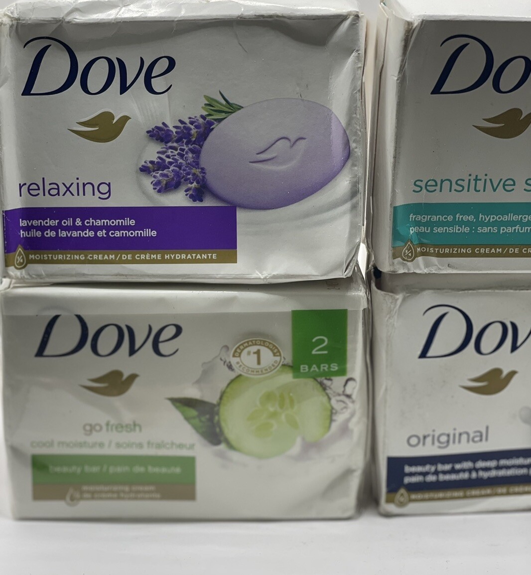 8-PACK DOVE Mixed Lot 1/4 Moisturizing Cream Beauty Bar Soap NEW/Sealed