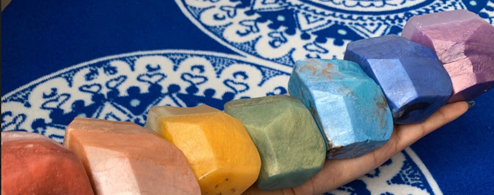 Chakra Soap Set, Soap Rocks, Rainbow Soap, Yoga Soap, Spiritual gift set