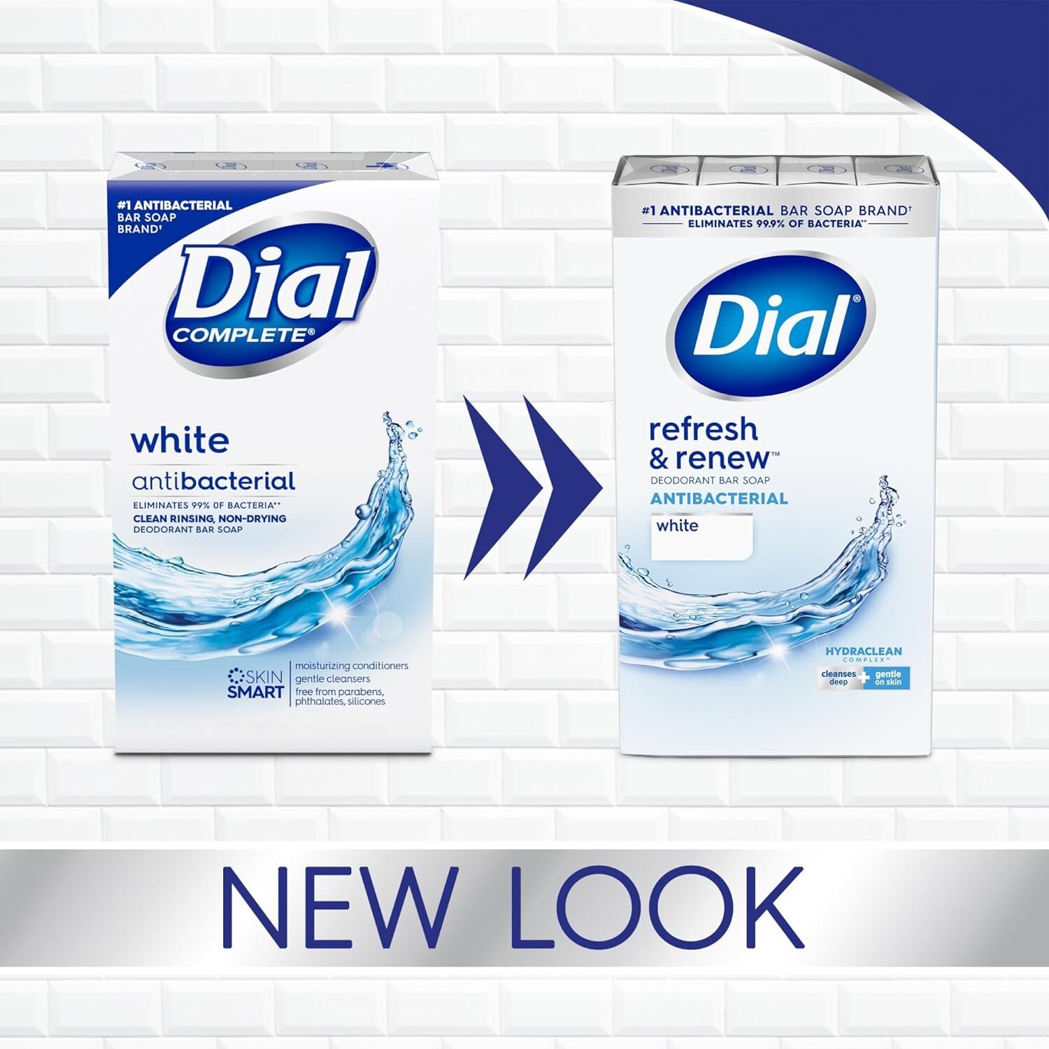 Dial Antibacterial Bar Soap, Refresh & Renew, White, 4 oz, 32 Bars BEST SELLER