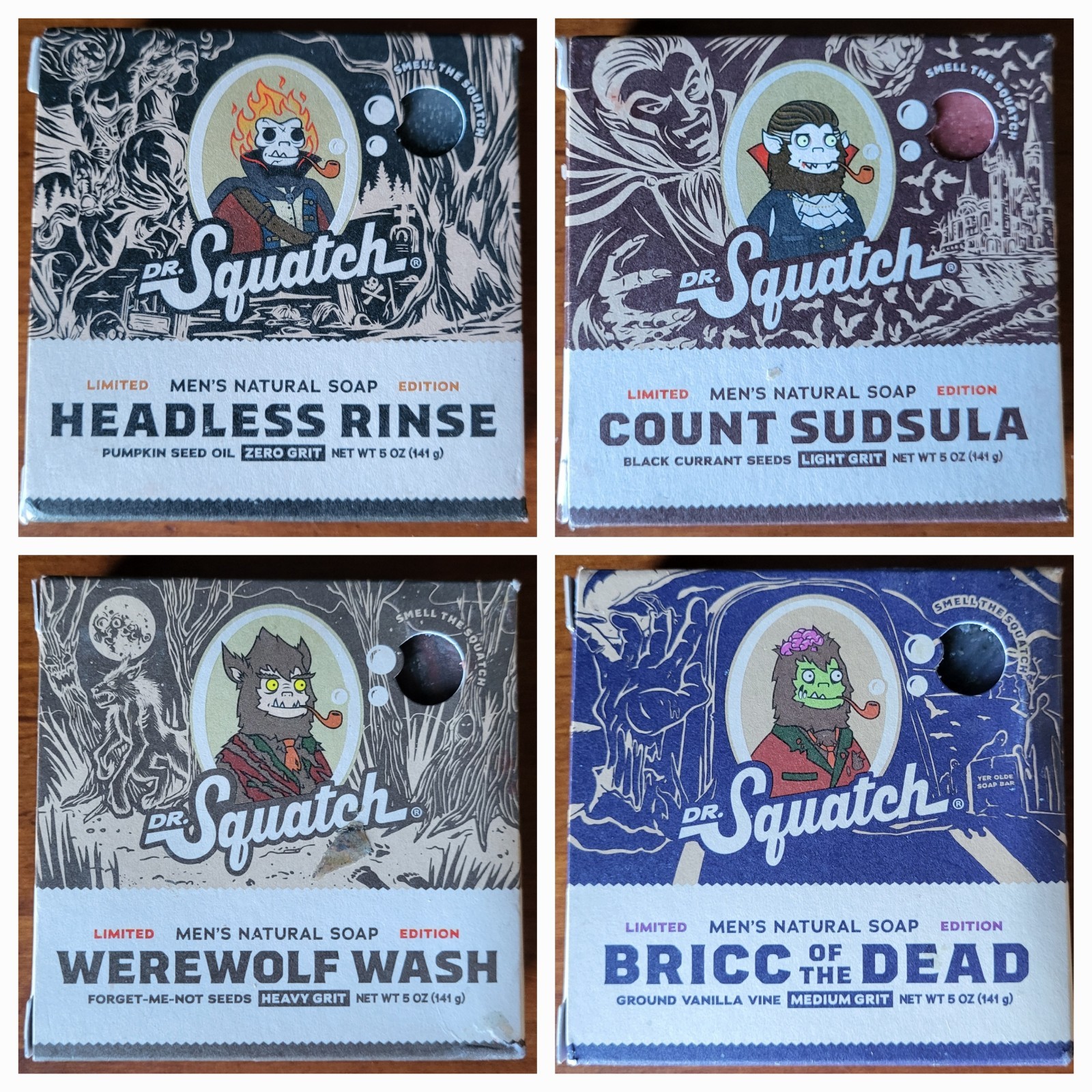 Dr Squatch – 4 pk. – BRICC ot DEAD, WEREWOLF WASH, COUNT SUDSULA, HEADLESS RINSE