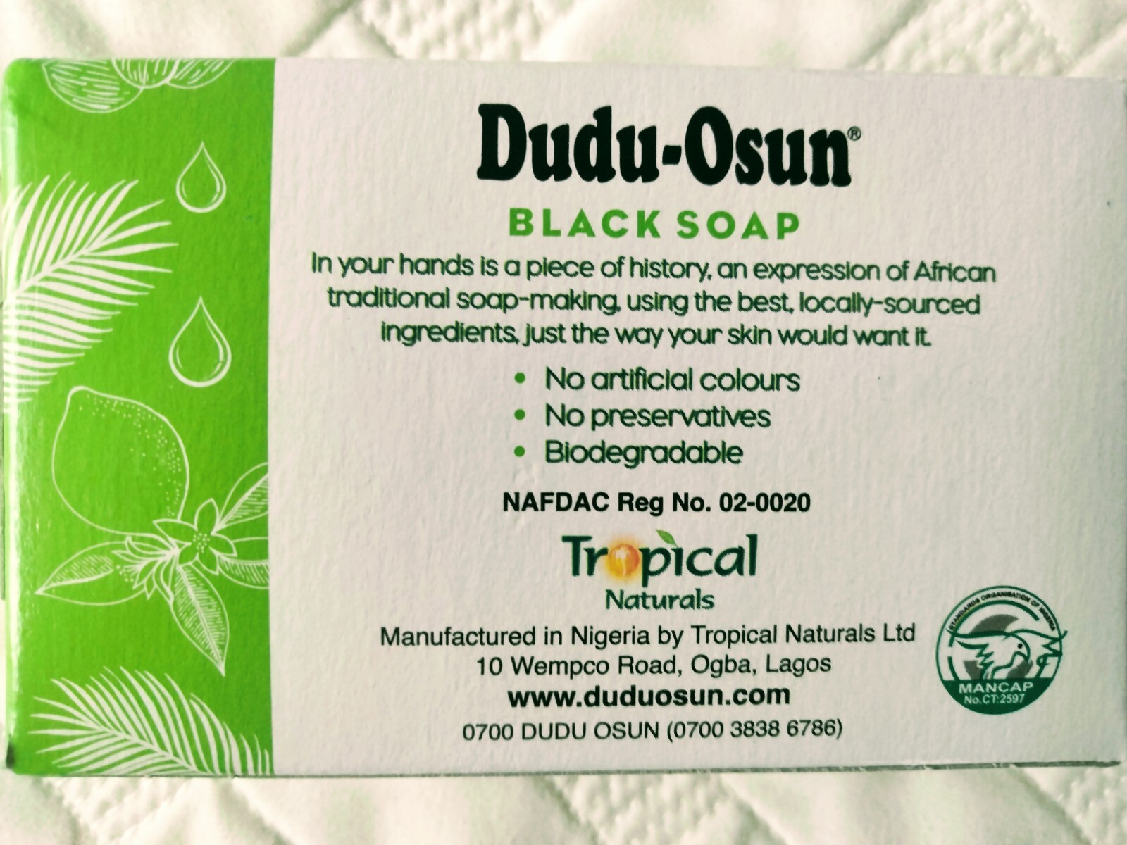 Dudu-Osun African Black Soap Raw Bar Body Face Wash Fresh Fragrance