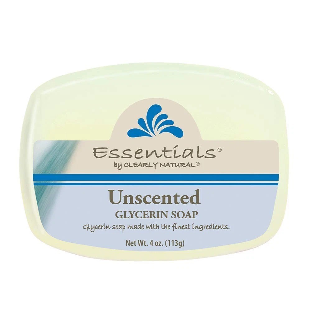Clearly Natural Essentials Glycerin Bar Soap, Unscented, 4 Ounce, Pack of 12 (Pa
