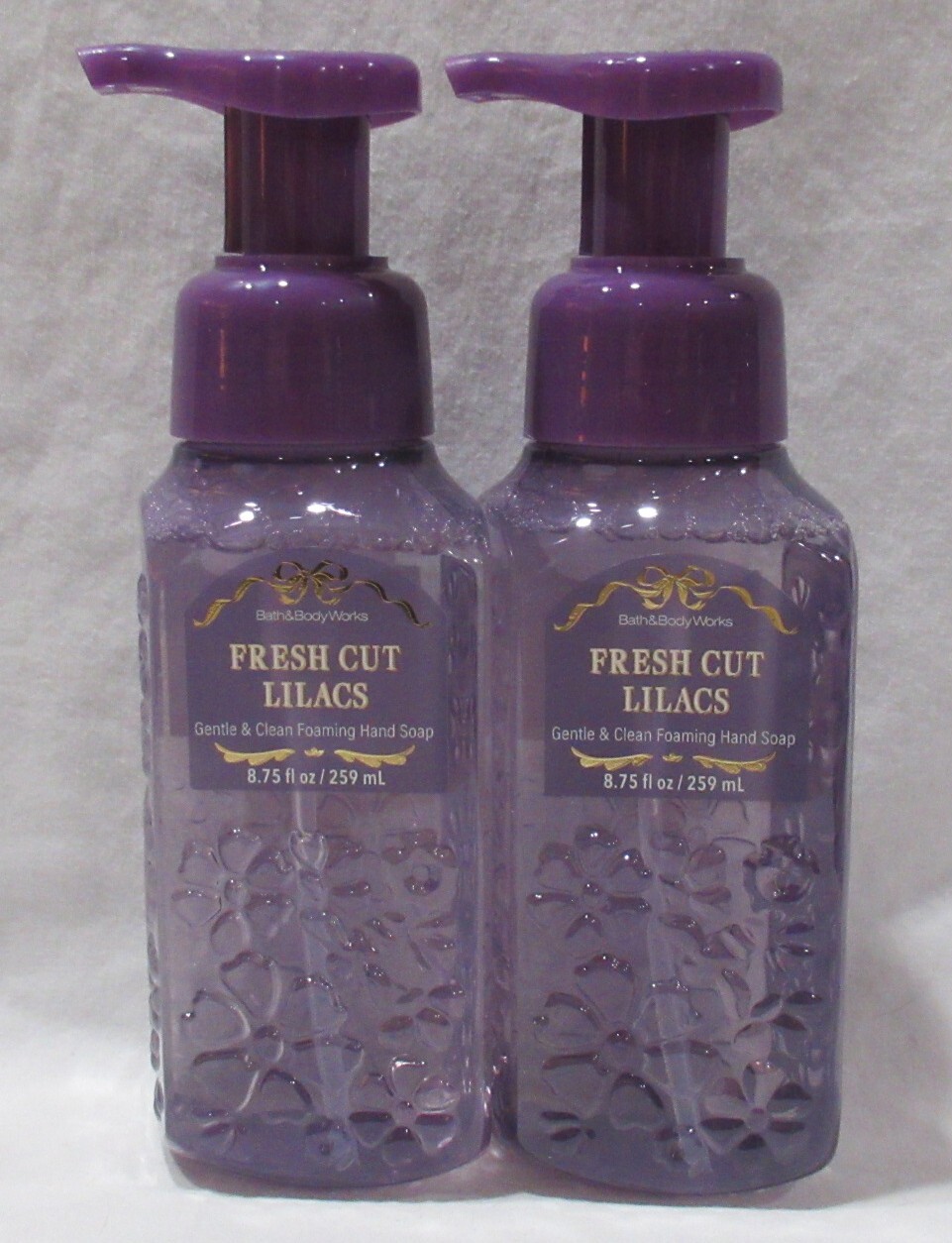Bath & Body Works Gentle & Clean Foaming Hand Soap Lot Set 2 FRESH CUT LILACS