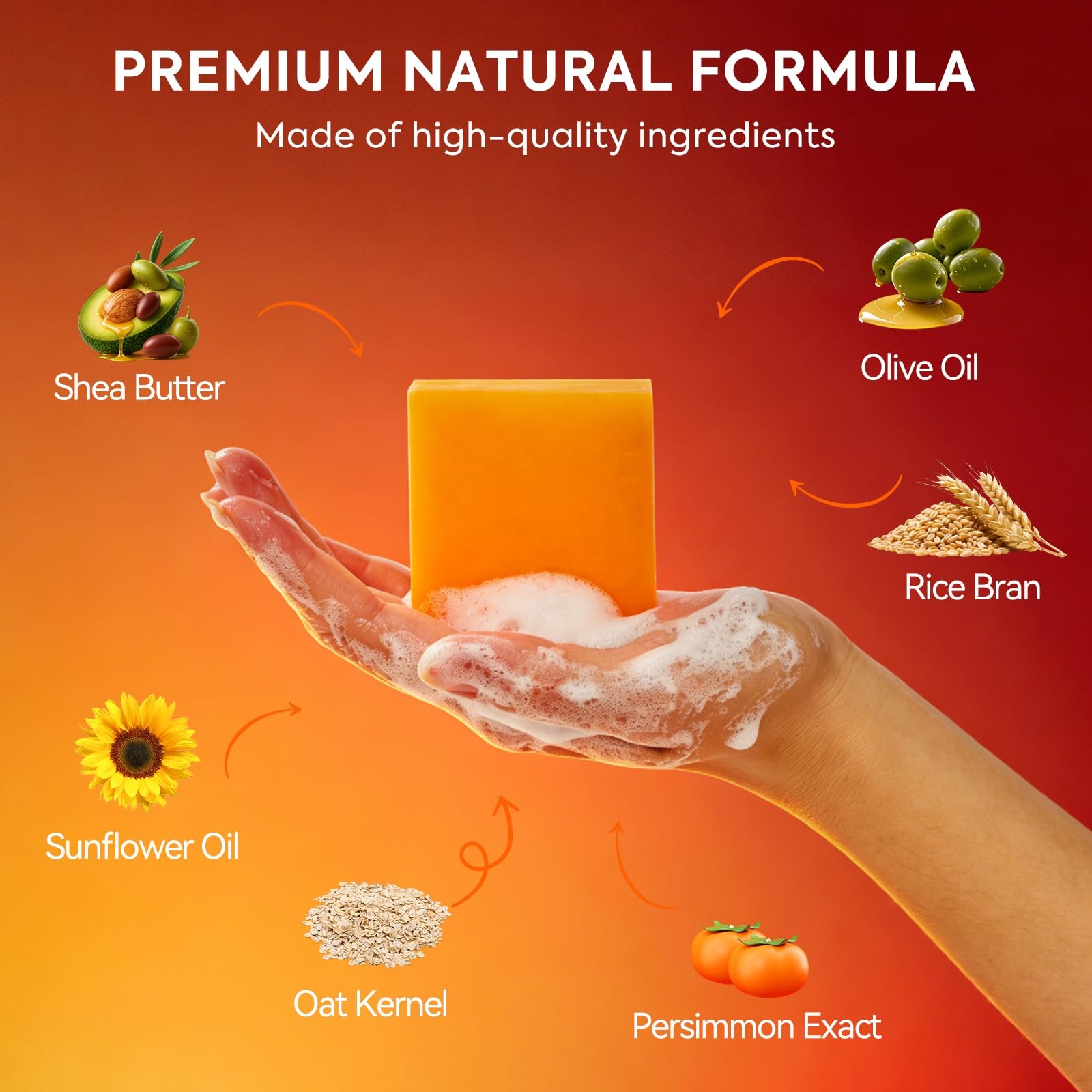 Persimmon Soap Bar for Body Odor Control, Japanese Persimmon and Tea Tree Deo…