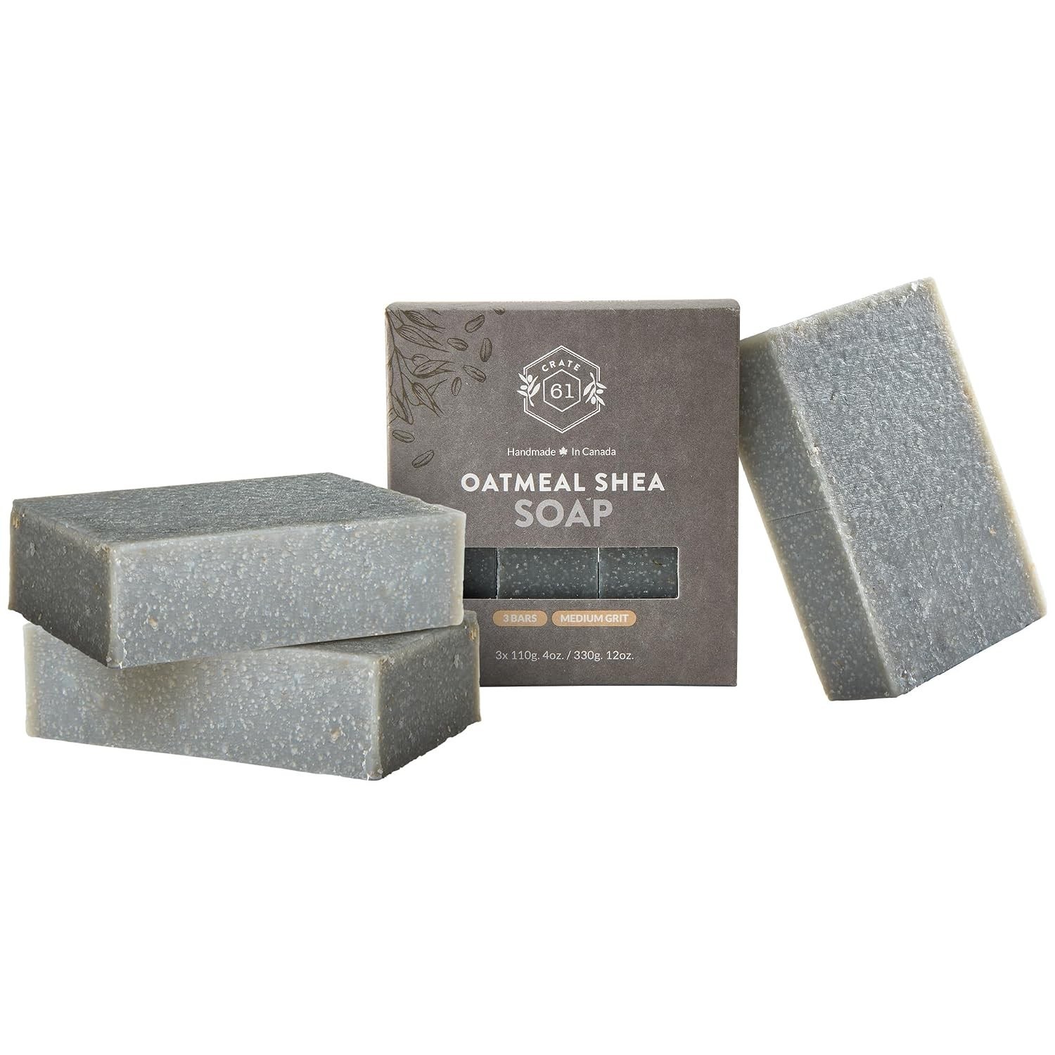 Crate 61 3-Pack Handmade Cold Process Organic Soaps – Unscented Oatmeal Shea …