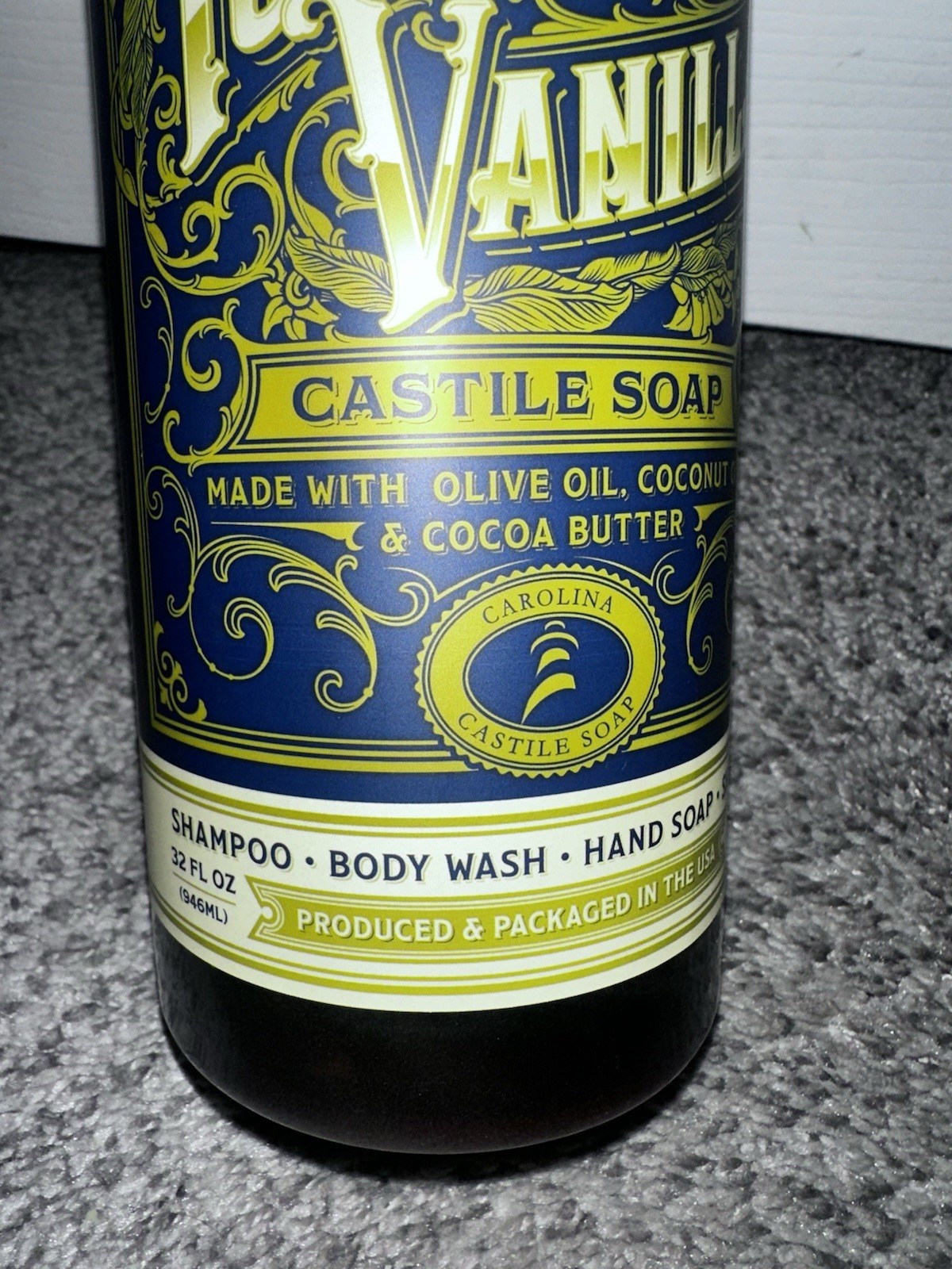 NEW Castile Liquid Body Wash for Sensitive Skin Natural Shampoo BIG 32 Oz Bottle