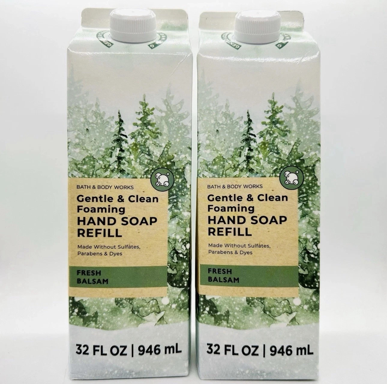 2 Pack Bath & Body Works FRESH BALSAM 🌲 Foaming HAND SOAP REFILL 32oz