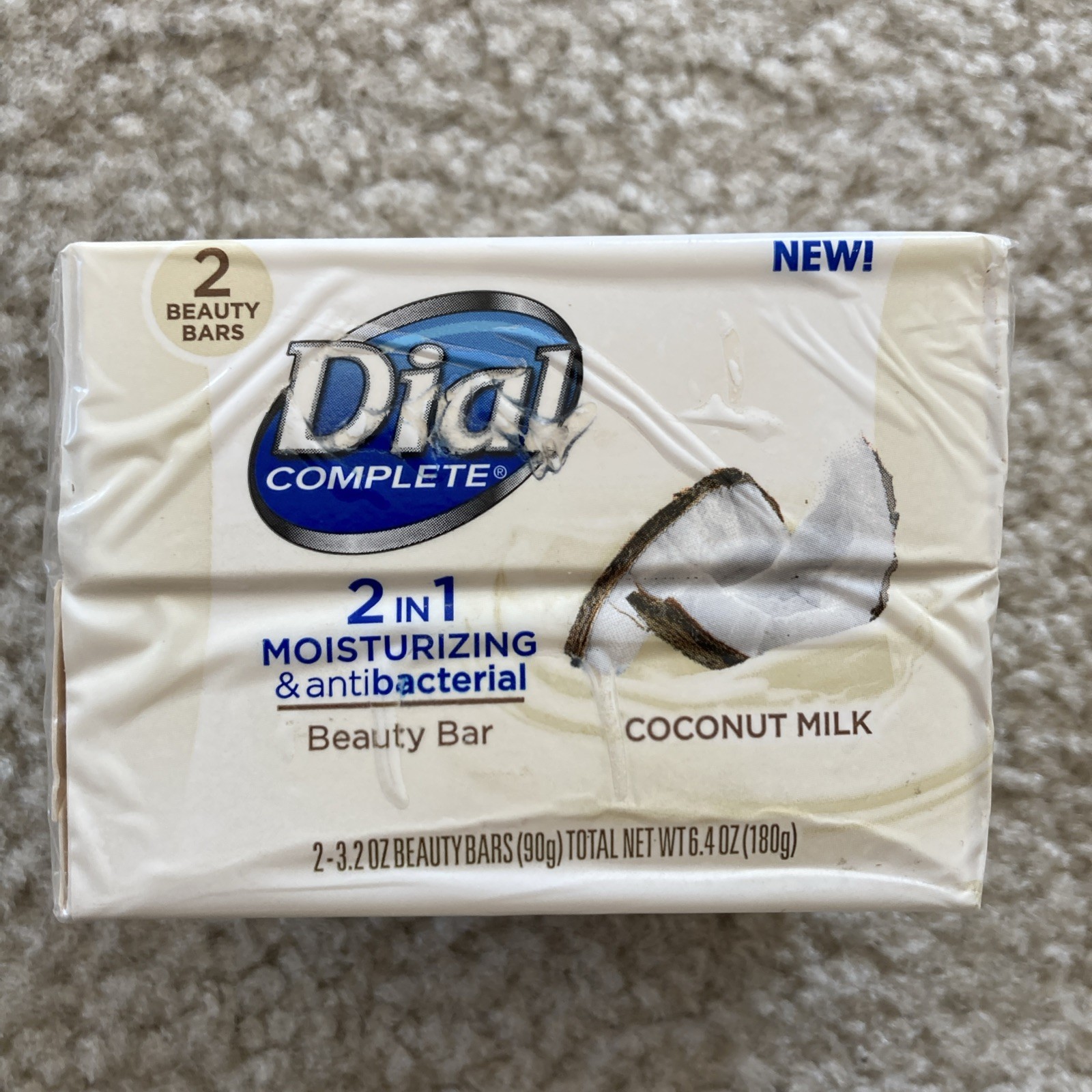 Dial Complete 2-in-1 Moisturizing Antibacterial Beauty Bar – 2 Pack Coconut Milk