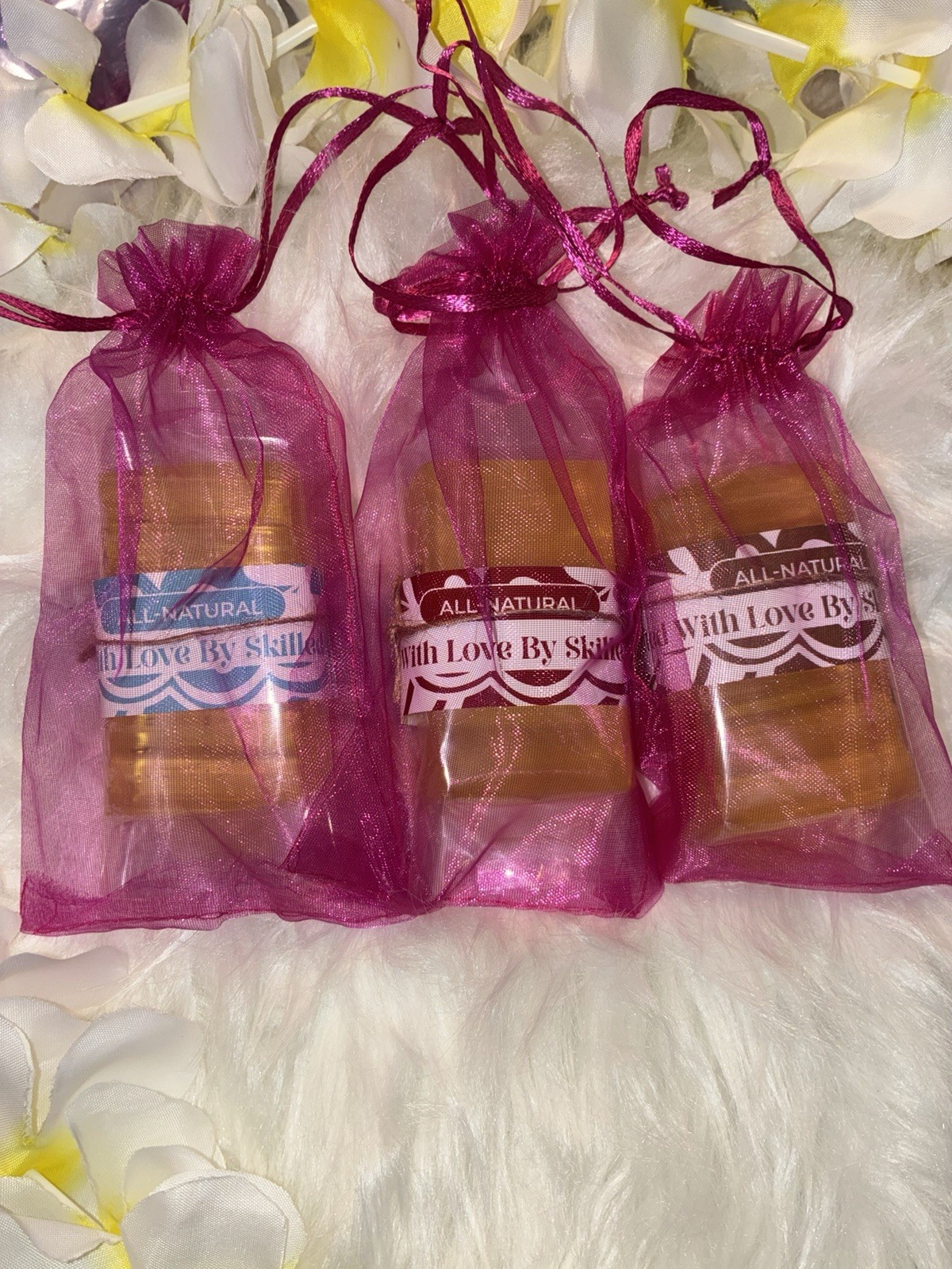 With Love By Skills All Natural Body Bar Soap, Rectangular Amber Swirl Multipack