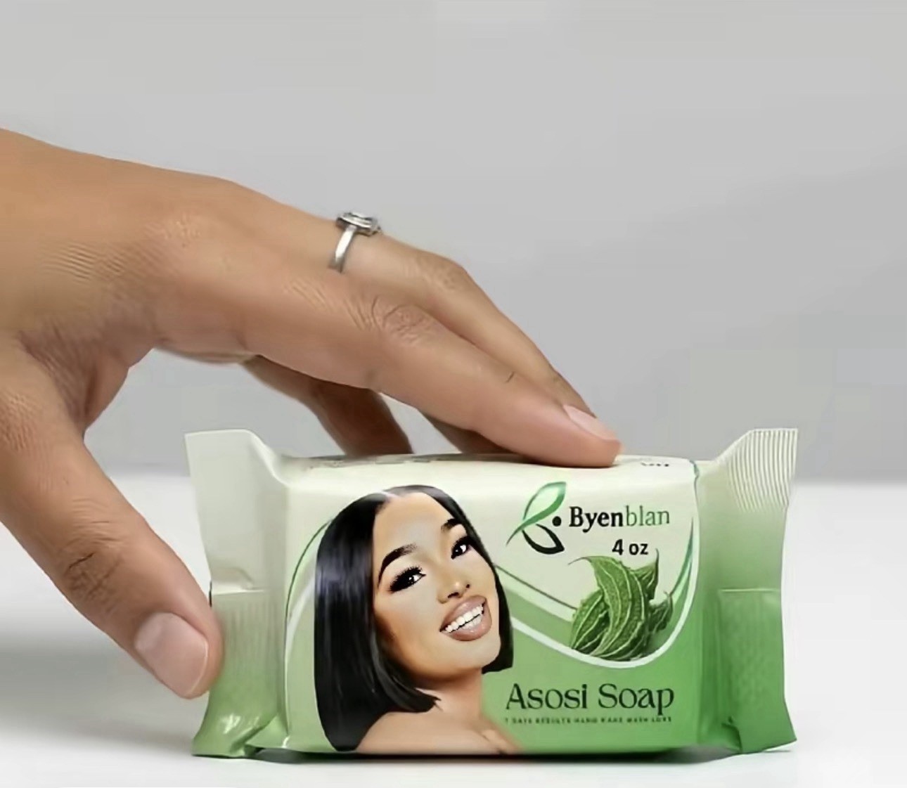 Byenblan Asosi Soap Face & Body Soap Bar Green 4oz Unisex Body Face Cleanse