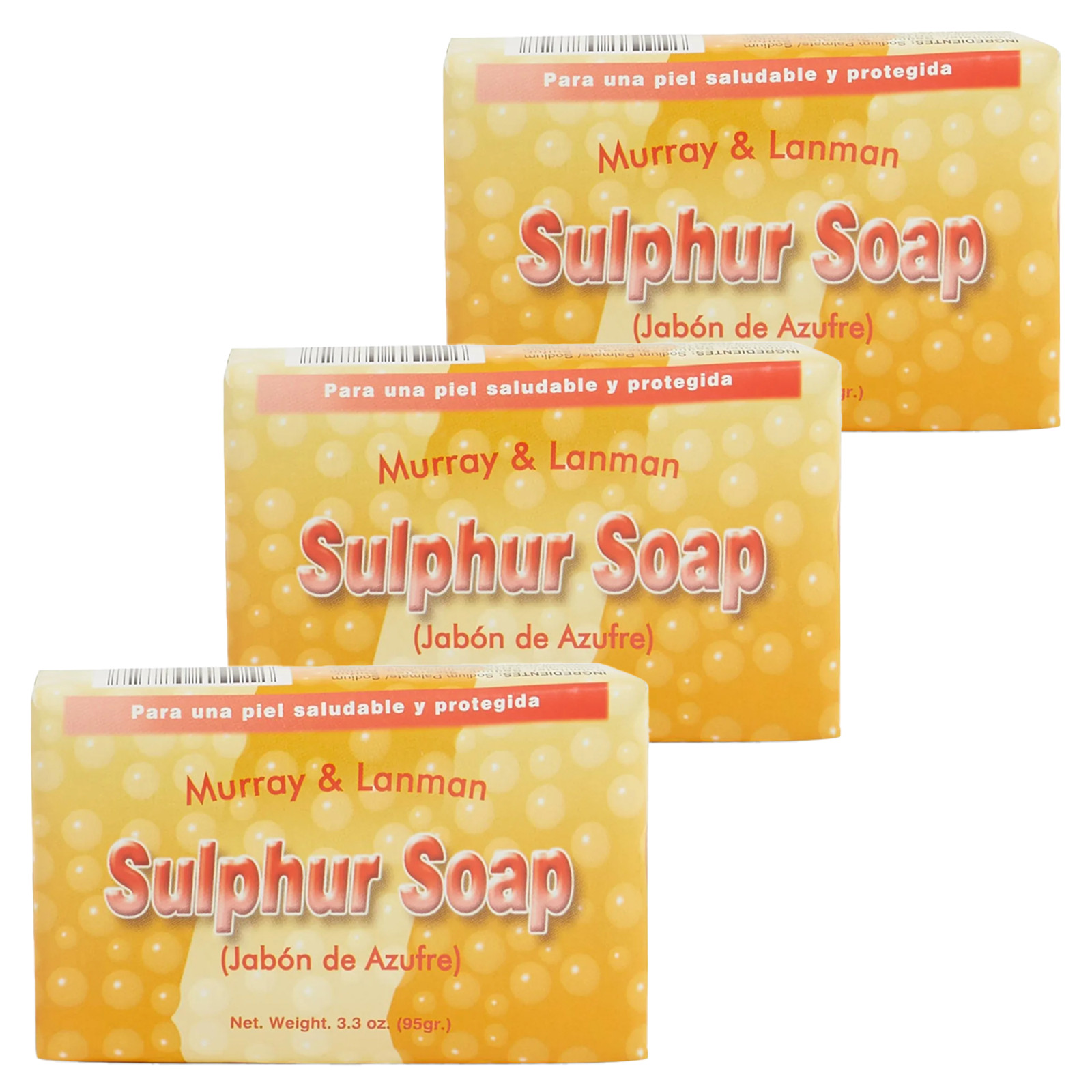 L&K Murray & Lanman Florida Water Jabon De Azufre Sulphur Soap, 3.3 oz – 3 Soap