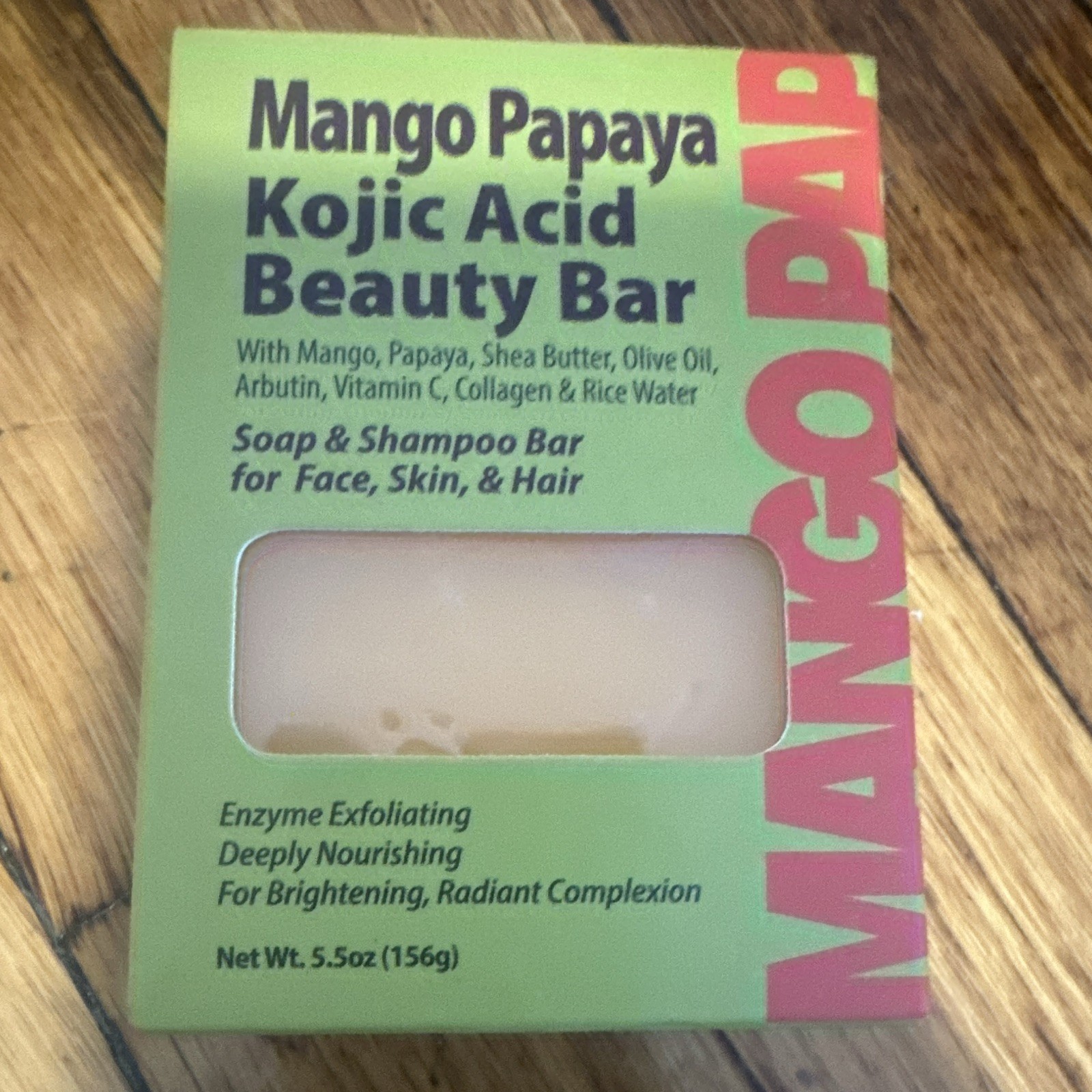Kojic Acid Soap Bar Mango Papaya w/ Shea Butter Vitamin C 5.5oz