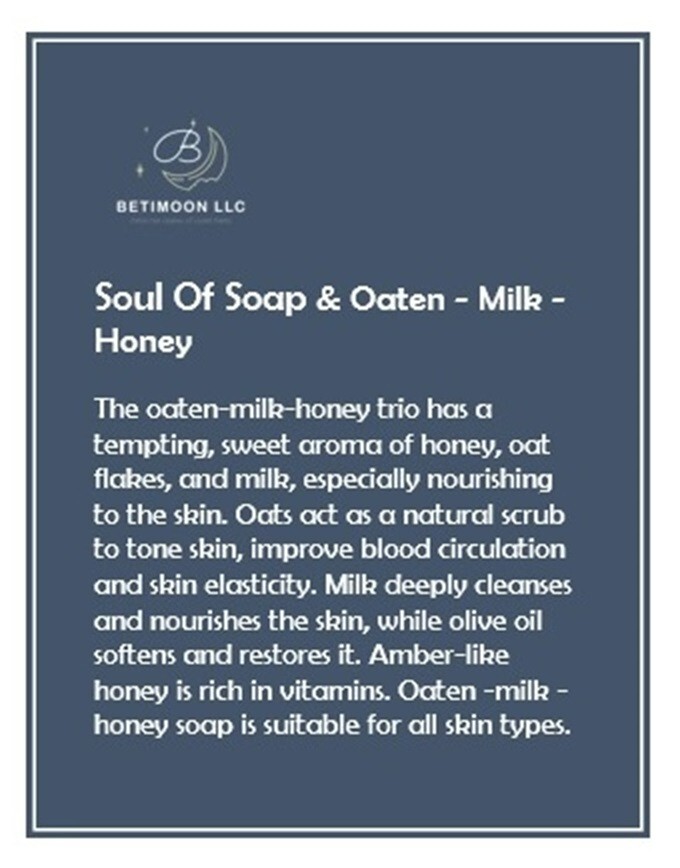 Oatmilk Honey Handmade Soap Bars 100% Natural Aromatherapy 4Soaps Made in Latvia