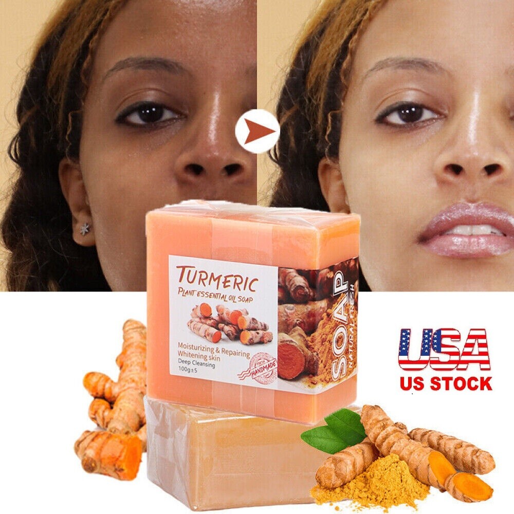 Tumeric Soap Skin Whitening Dark Spots lightening Acne Brightening Turmeric USA