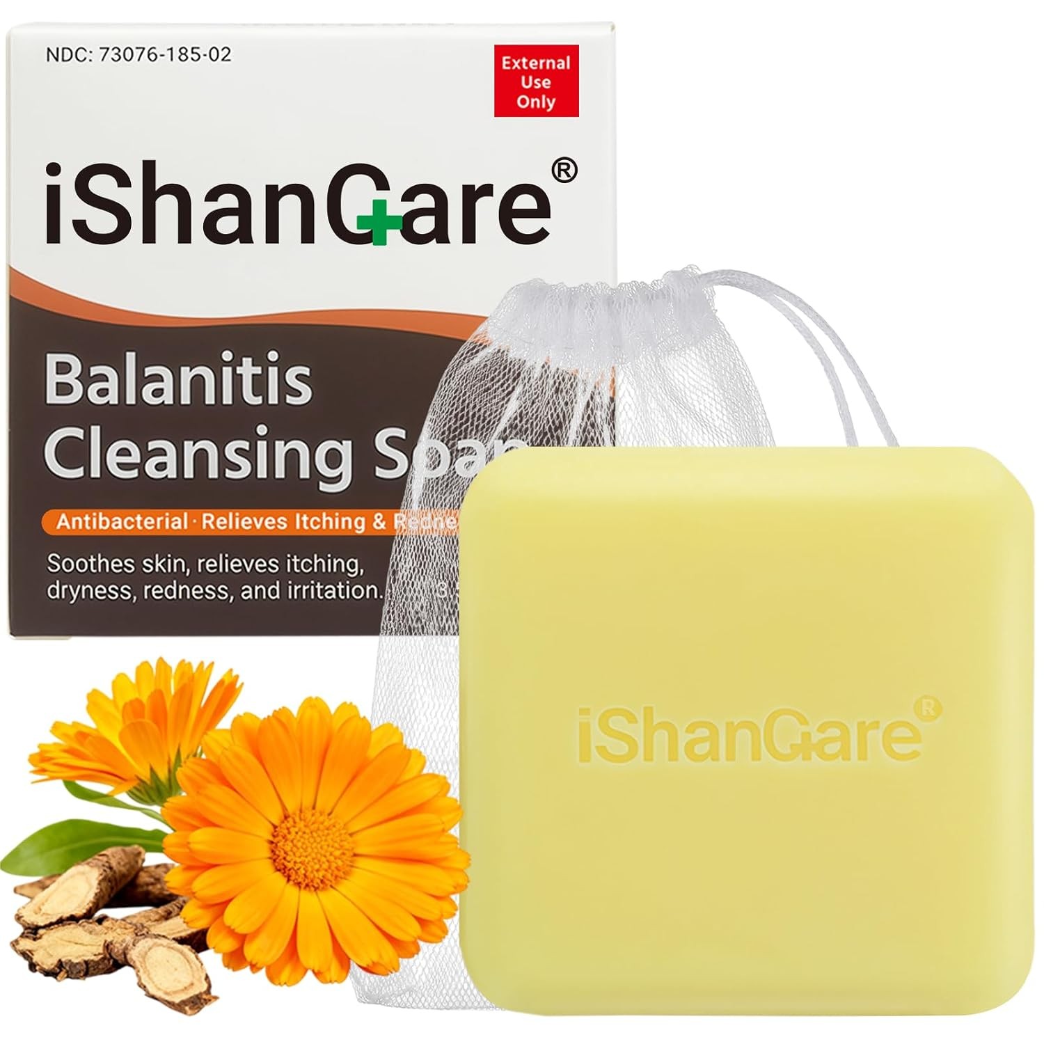 Balanitis Relief Soap Bar 3.53 Oz Antifungal Jock Itch Treatment Body Wash