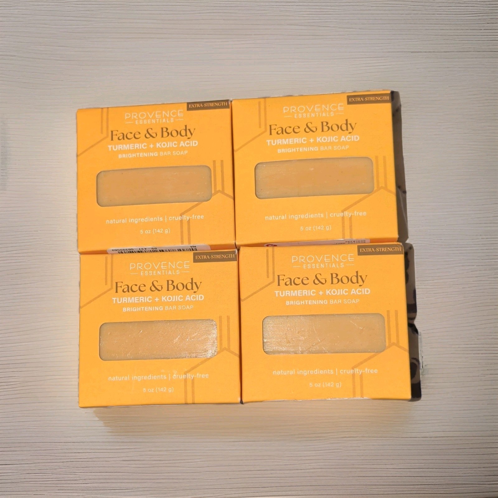 Provence Essentials Turmeric Kojic Acid Brightening Bar Soap Set 4 x 5 oz