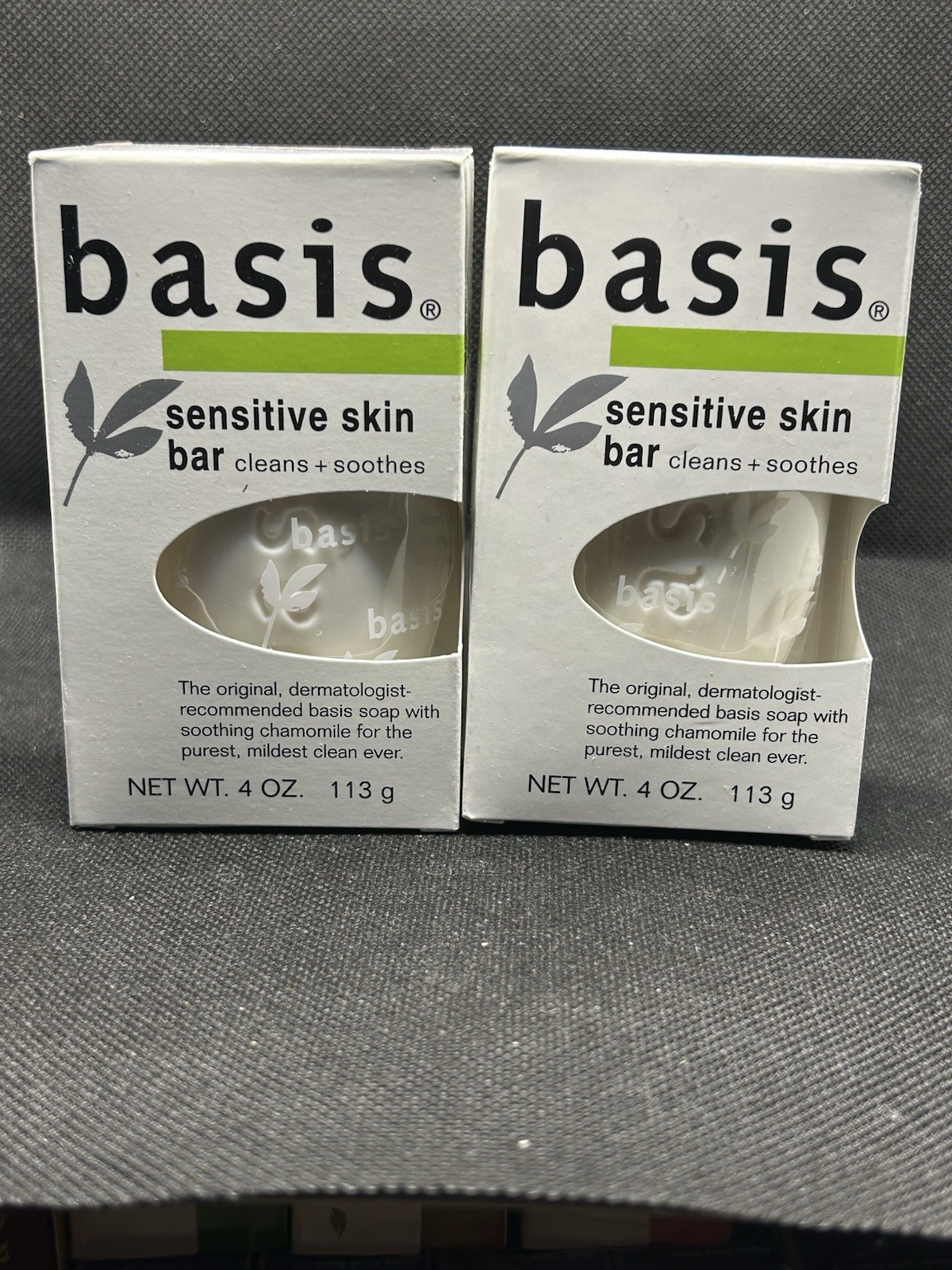 2 Pack Basis Sensitive Skin Bar Soap, Unscented, 4 oz