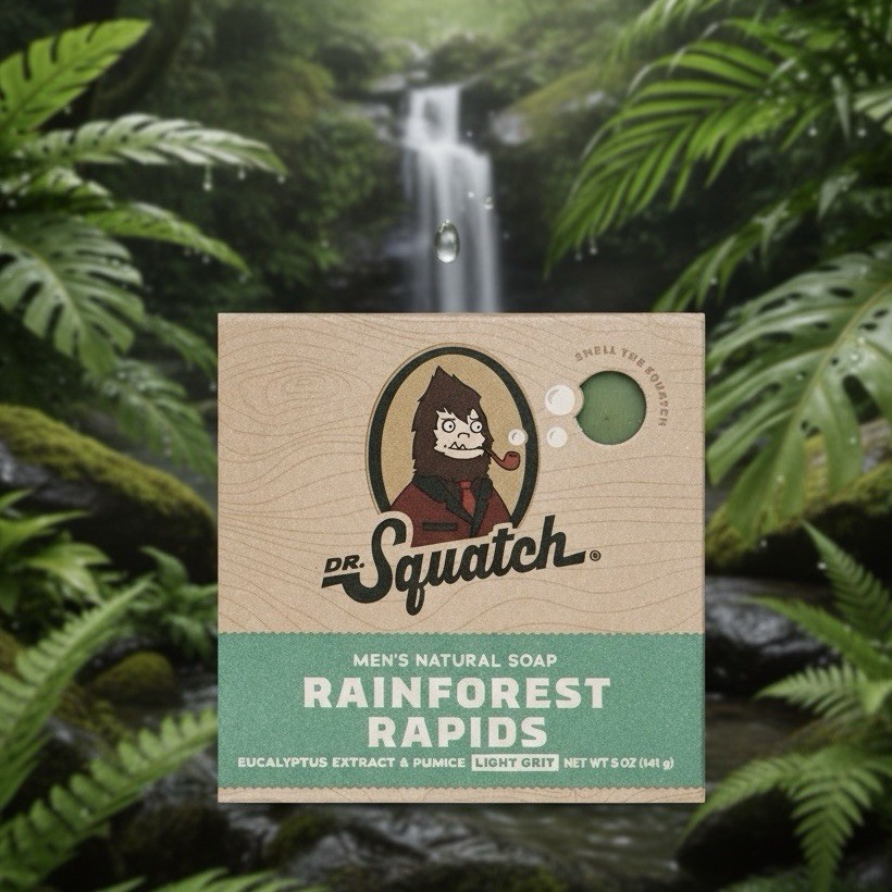 Dr. Squatch Natural Bar Soap 5 oz. 1pc- Wood Barrel, Rainforest or Fresh Falls