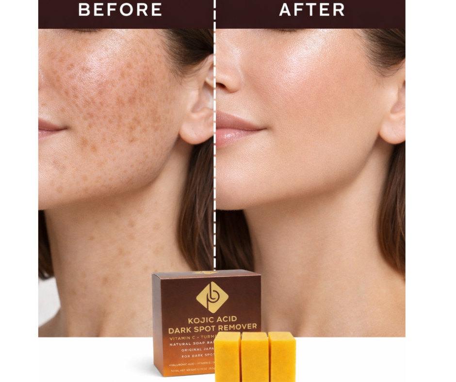 Kojic Acid Dark Spot Remover Soap Bars with Vitamin C, Retinol, Turmeric…