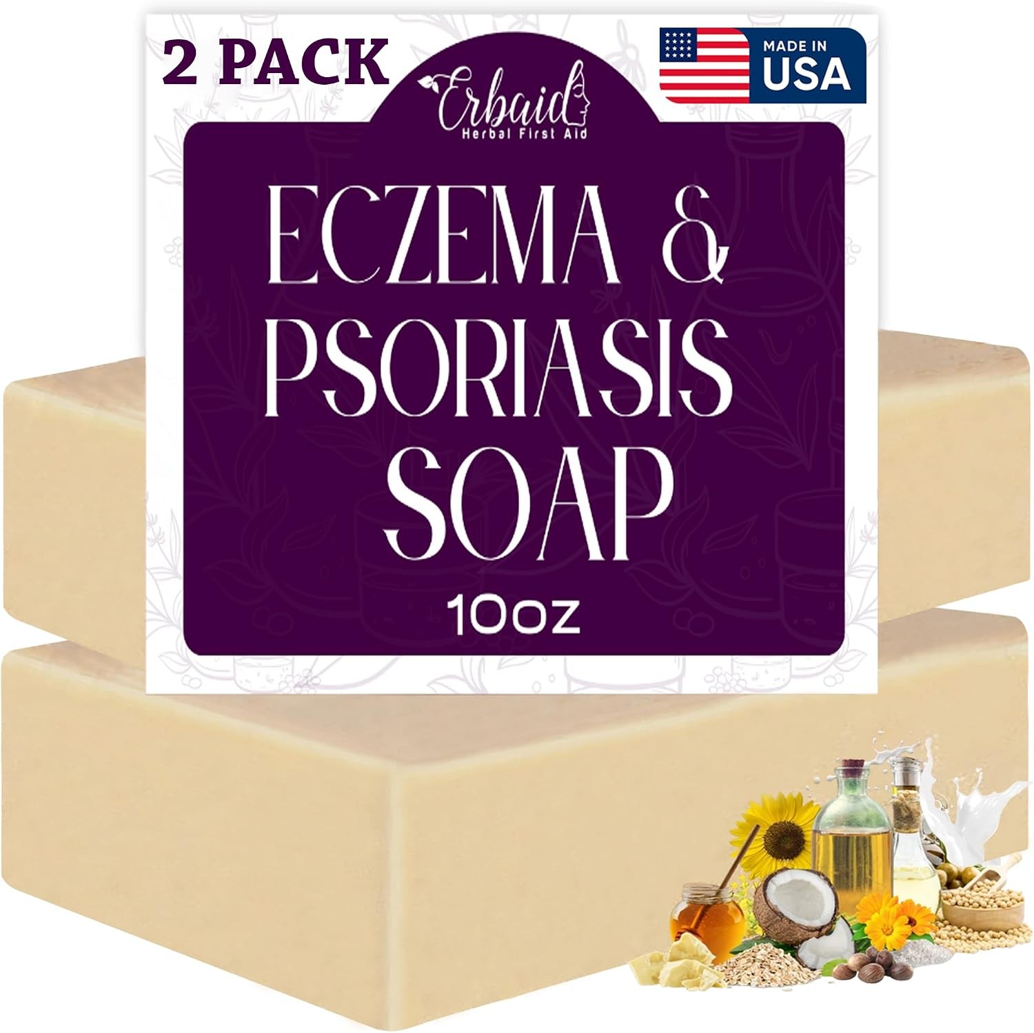 Eczema Soap Bar for Face and Body – All Natural Dermatitis, Psoriasis Treatment
