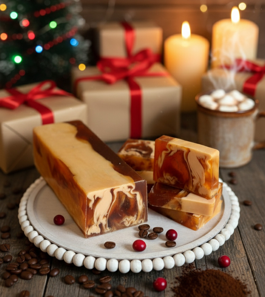 Coffee & Handmade Soap Bars. 100% Natural, Aromatherapy 4 Soaps Made in Latvia